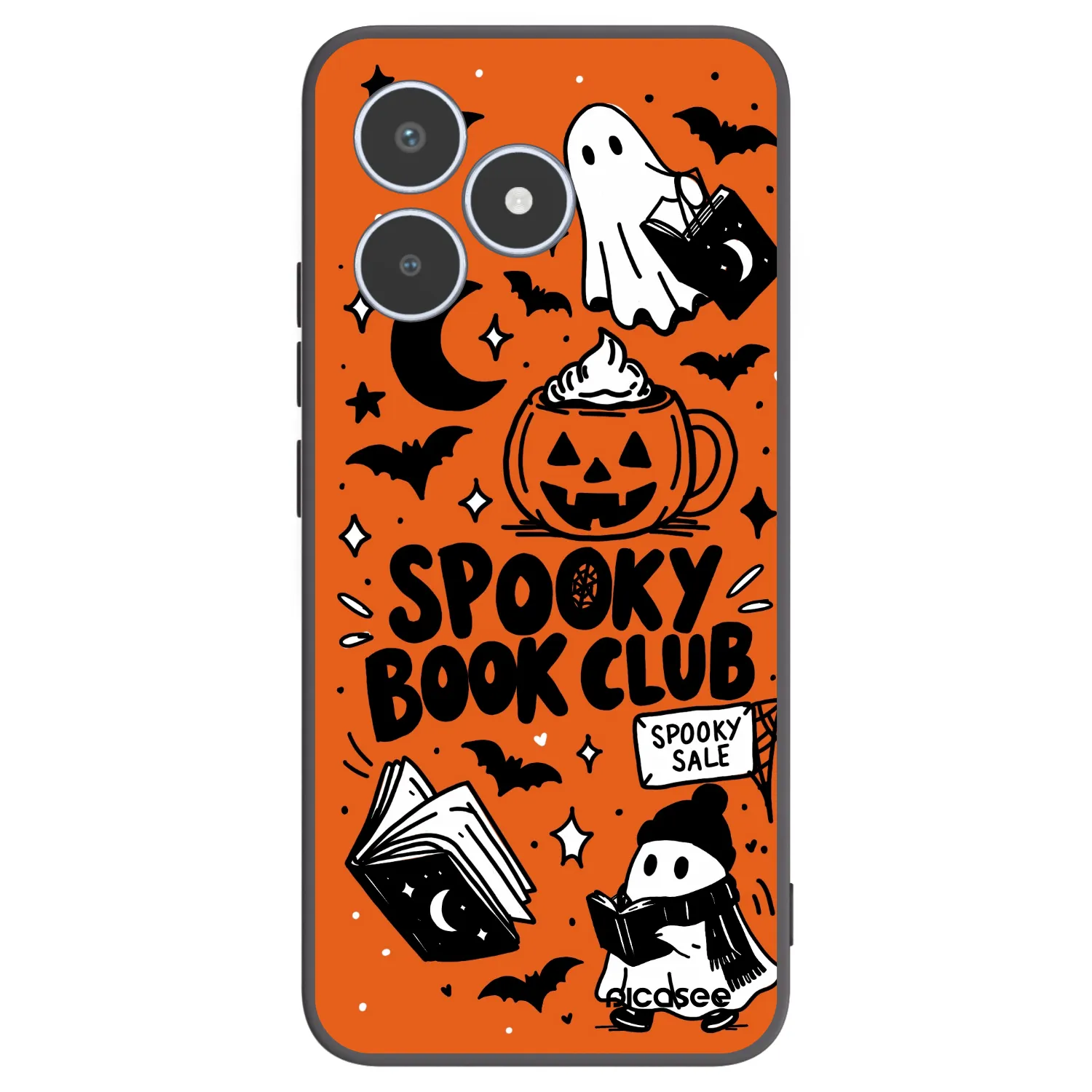 Picasee silikónový čierny obal pre Realme C53 - Spooky book club