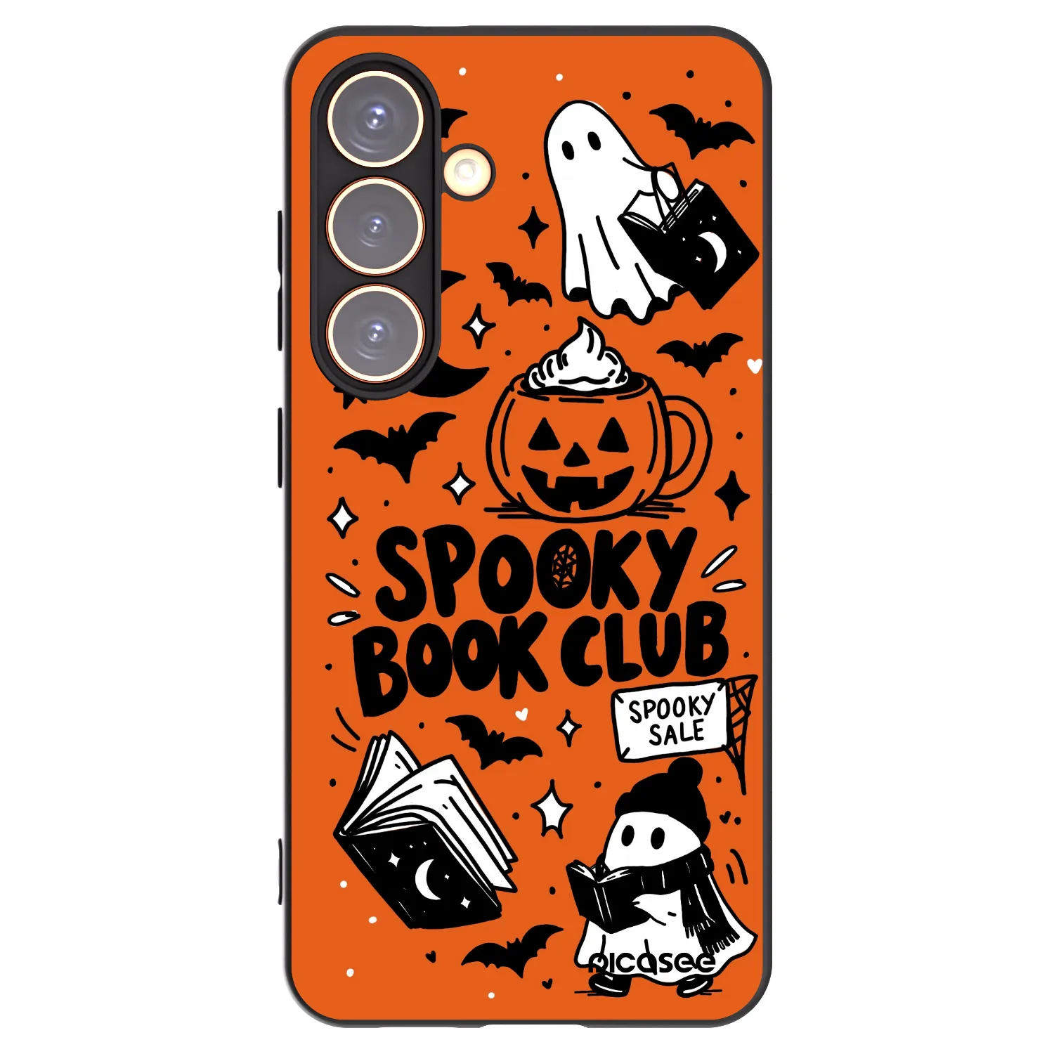 Picasee silikónový čierny obal pre Samsung Galaxy S24 S921B 5G - Spooky book club