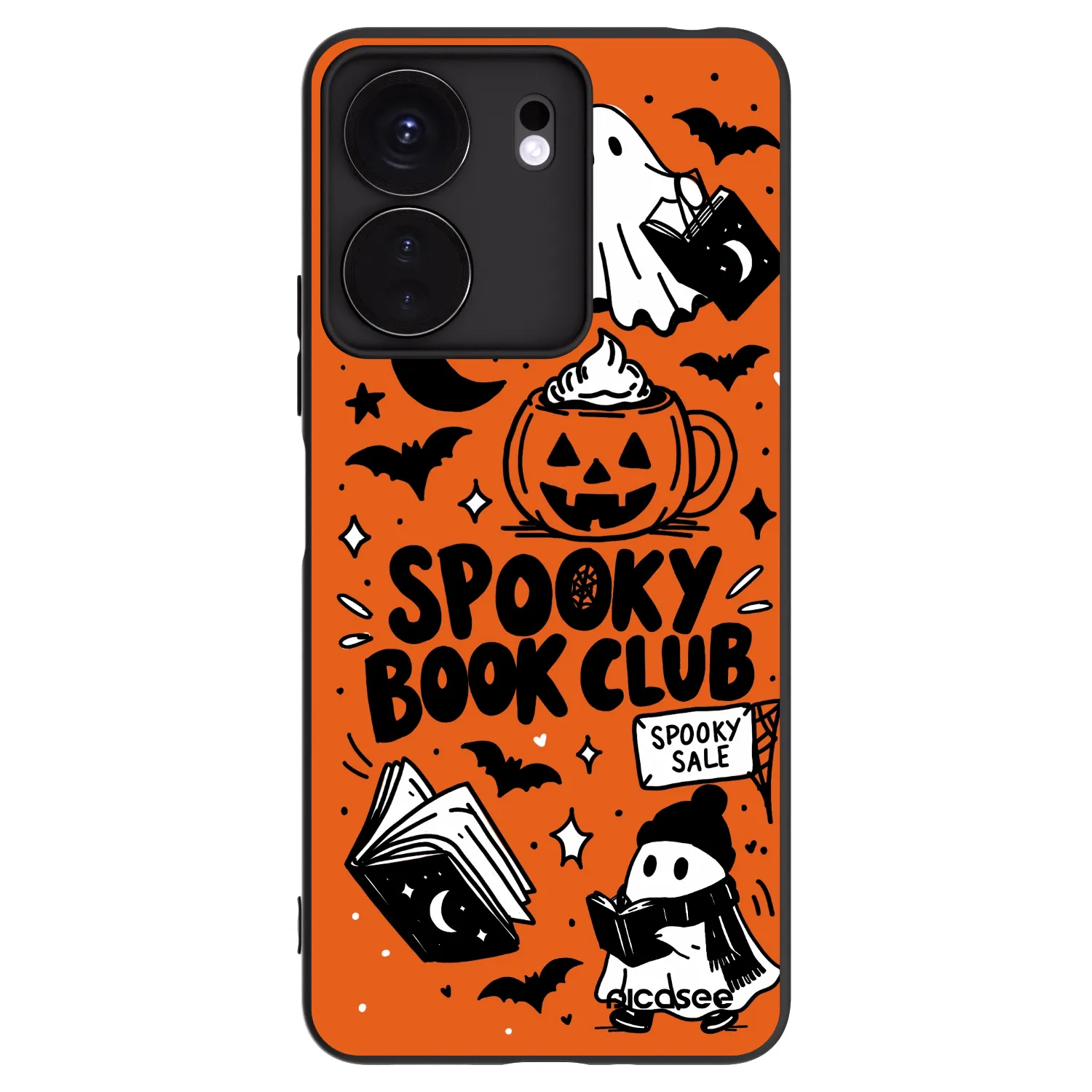 Picasee silikónový čierny obal pre Xiaomi Redmi 13C 4G - Spooky book club