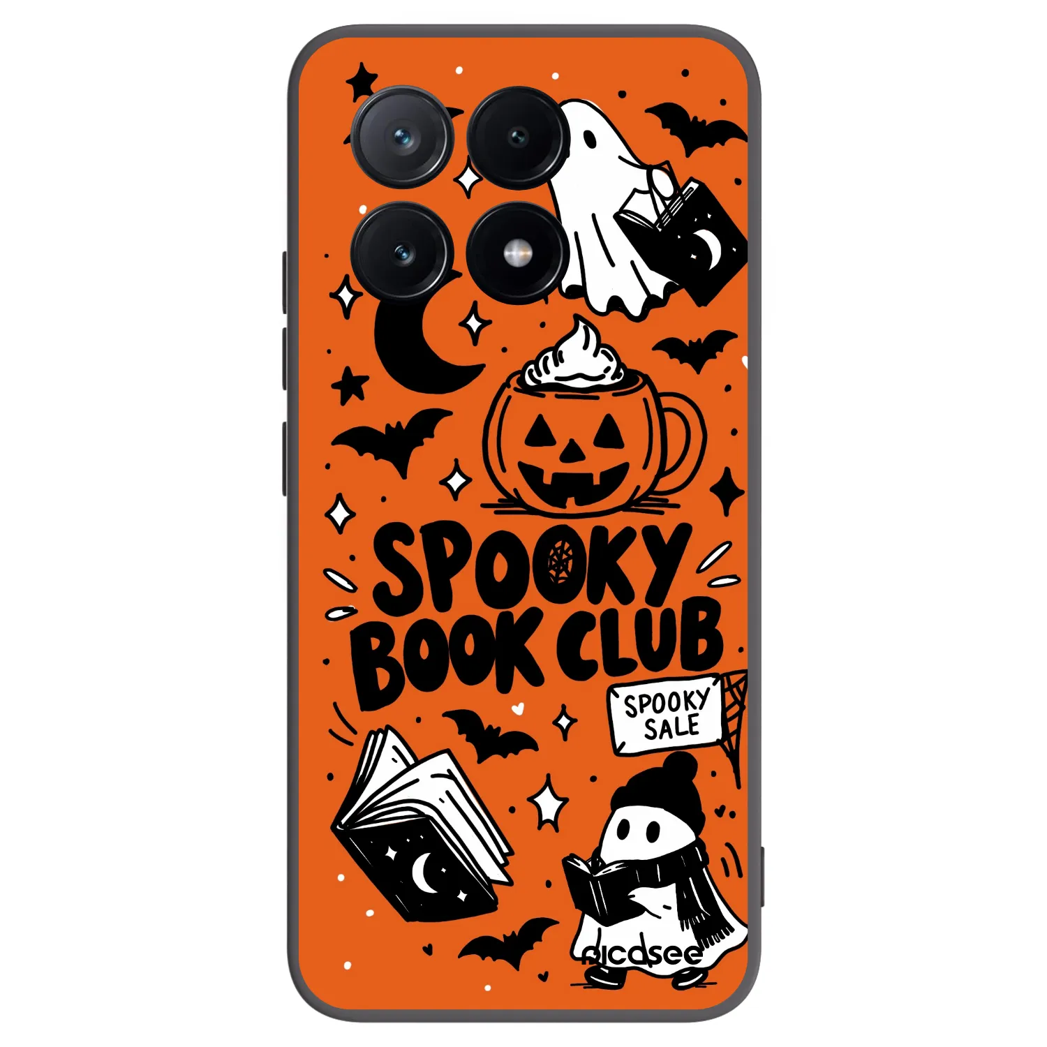 Picasee silikónový čierny obal pre Xiaomi Poco X6 Pro - Spooky book club