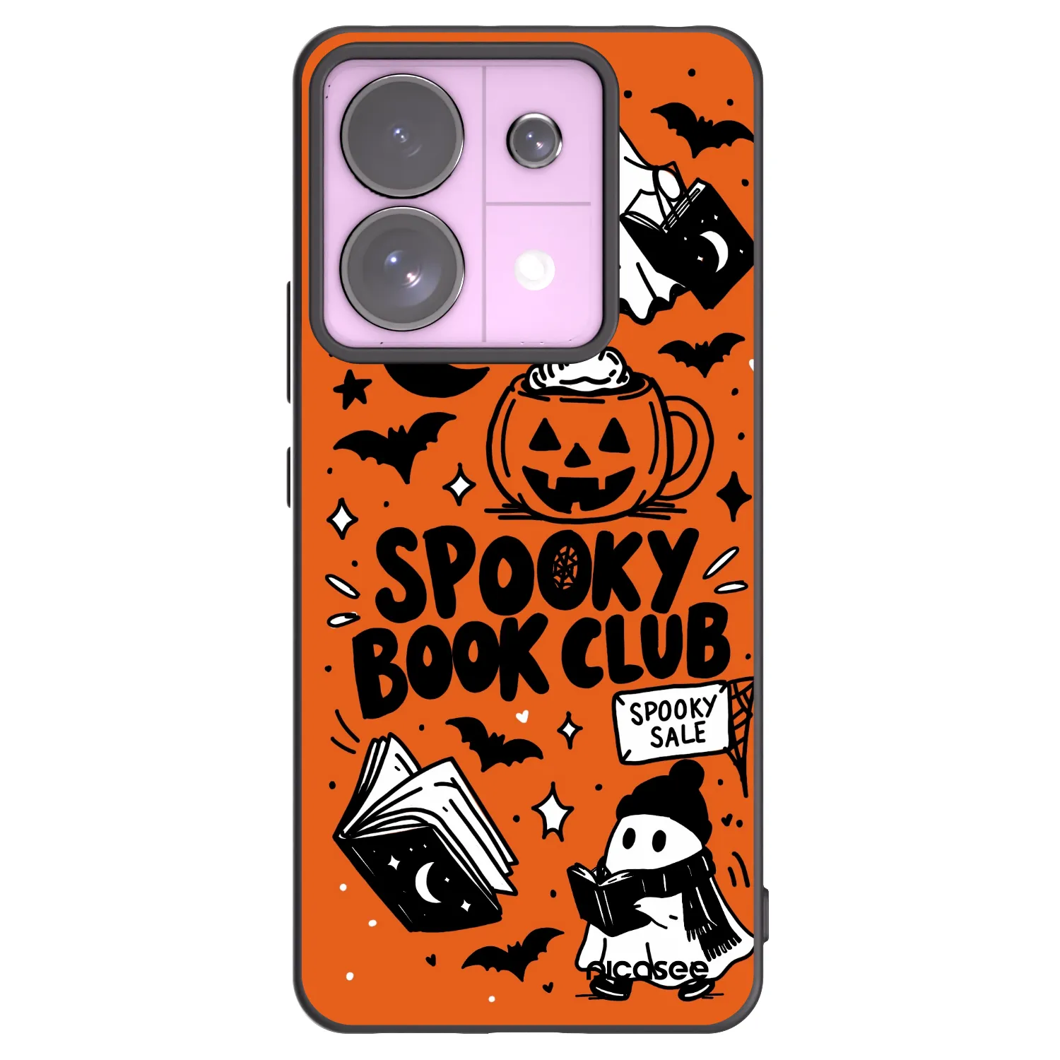 Picasee silikónový čierny obal pre Xiaomi Redmi Note 13 Pro 5G - Spooky book club