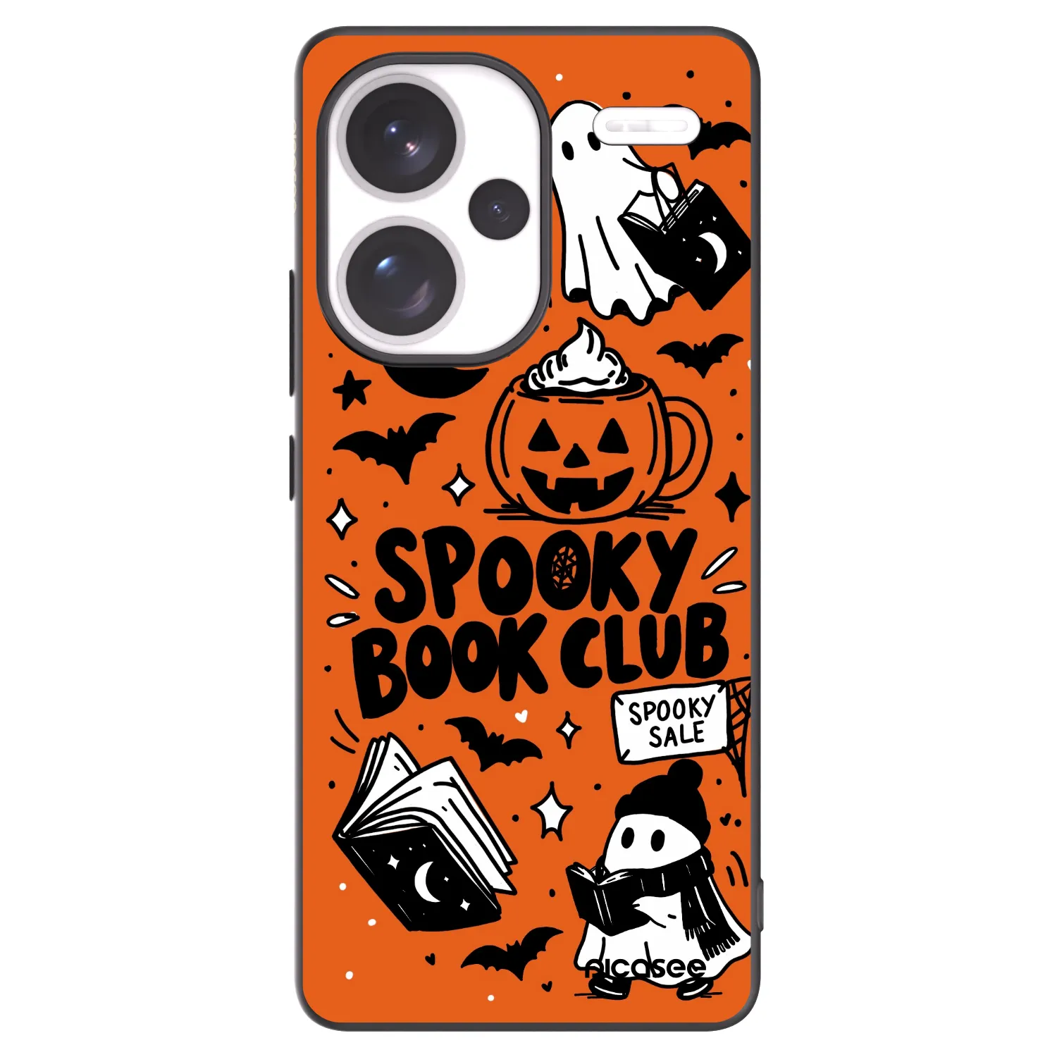 Picasee silikónový čierny obal pre Xiaomi Redmi Note 13 Pro+ 5G - Spooky book club