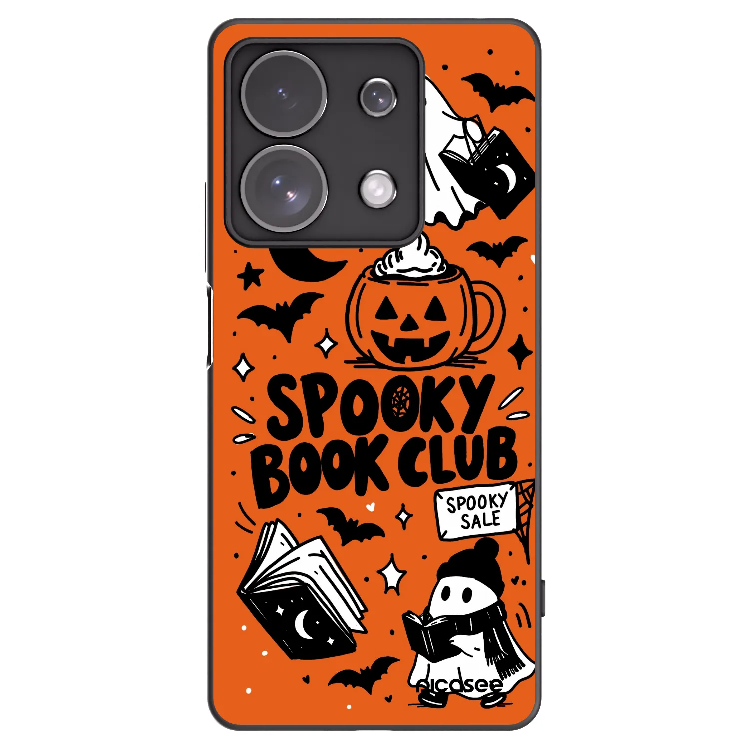 Picasee silikónový čierny obal pre Xiaomi Redmi Note 13 Pro 4G - Spooky book club