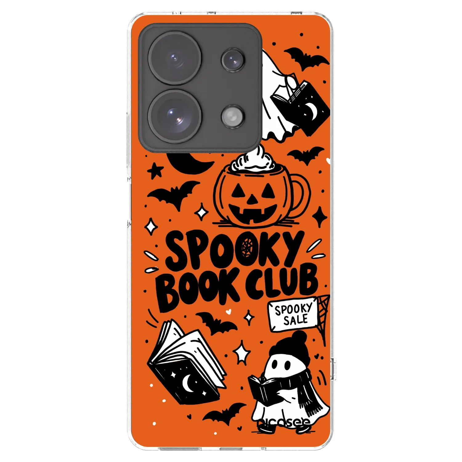 Picasee silikónový prehľadný obal pre Xiaomi Redmi Note 13 Pro 4G - Spooky book club
