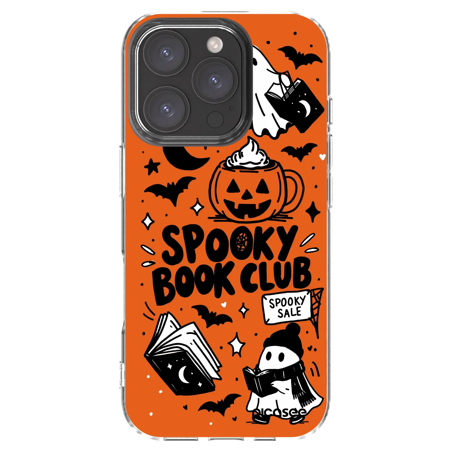 Picasee silikónový prehľadný obal pre Apple iPhone 16 Pro - Spooky book club