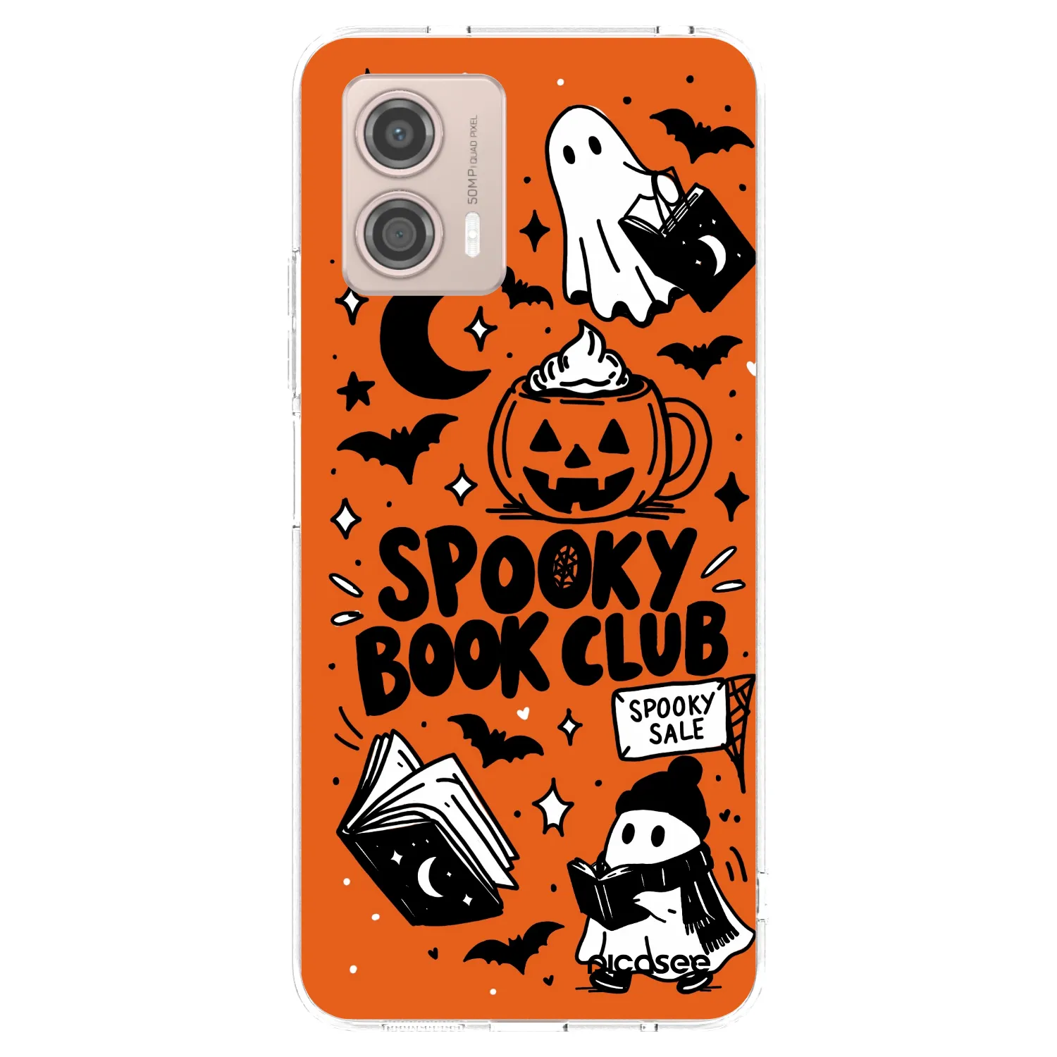 Picasee silikónový prehľadný obal pre Motorola Moto G53 5G - Spooky book club