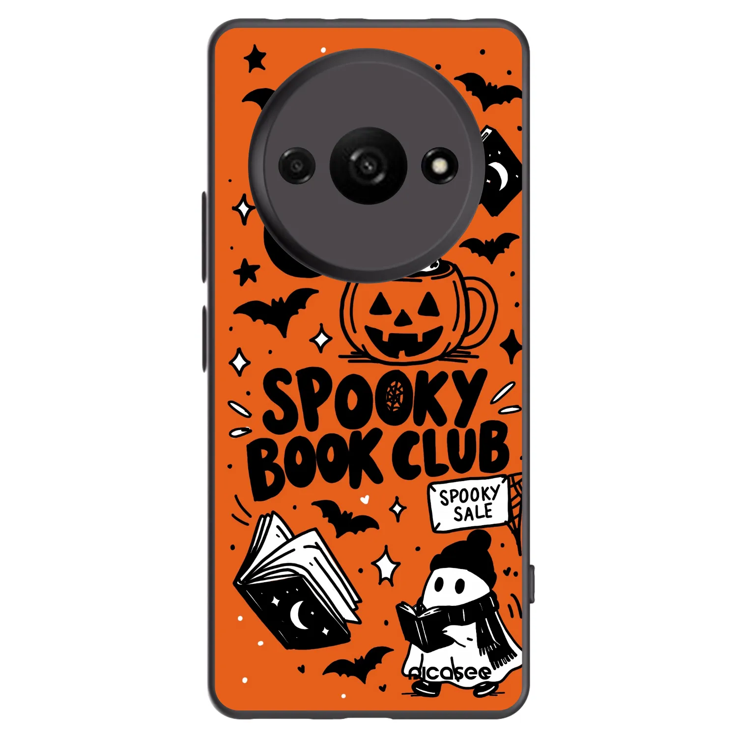Picasee silikónový čierny obal pre Xiaomi Redmi A3 - Spooky book club