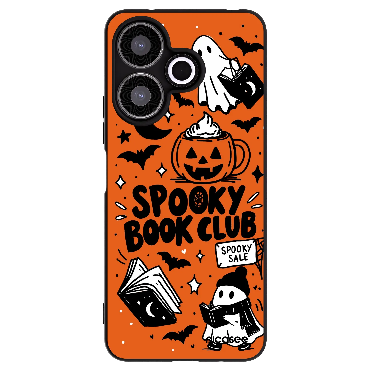 Picasee silikónový čierny obal pre Xiaomi Redmi 13 4G - Spooky book club
