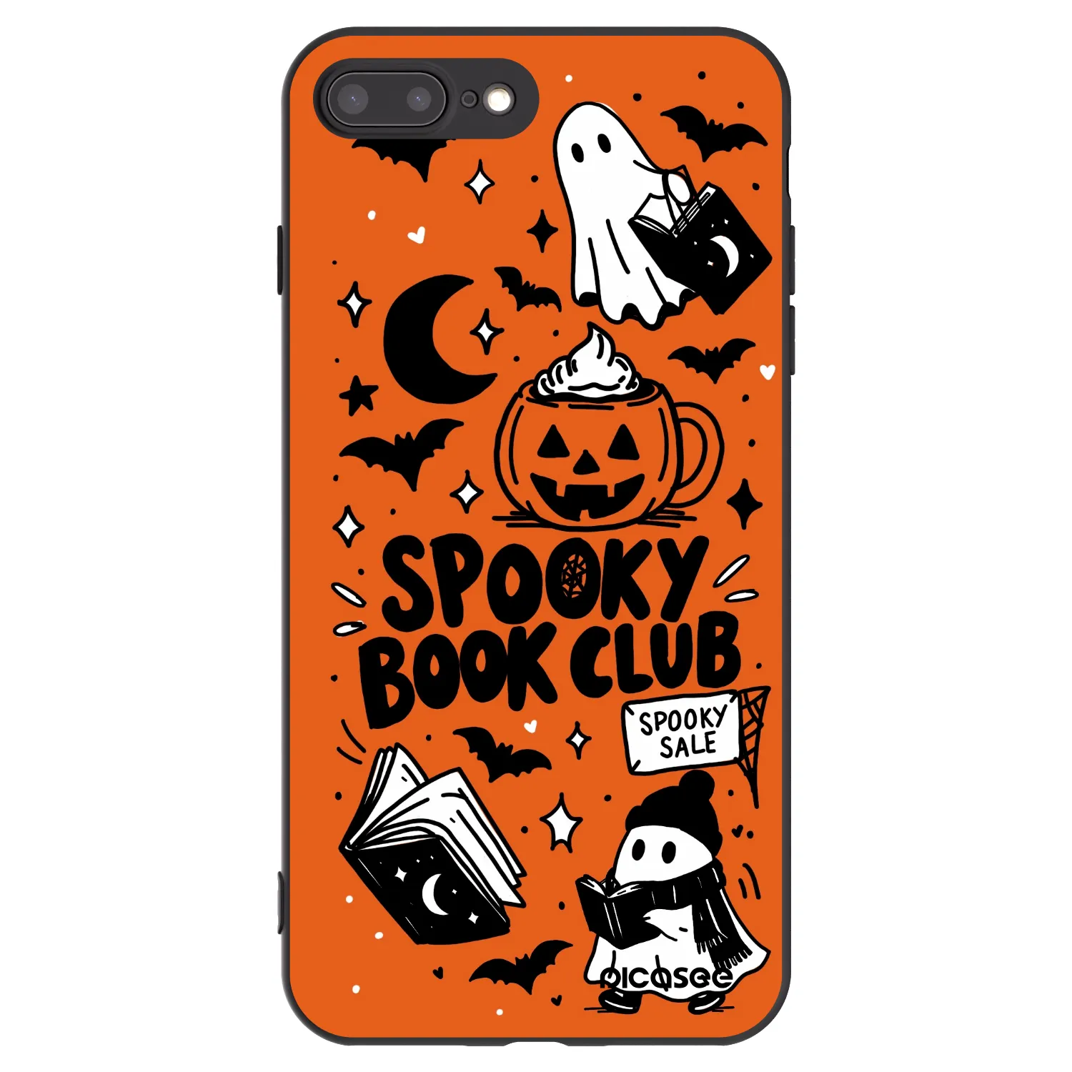 Picasee silikónový čierny obal pre Apple iPhone 8 Plus - Spooky book club