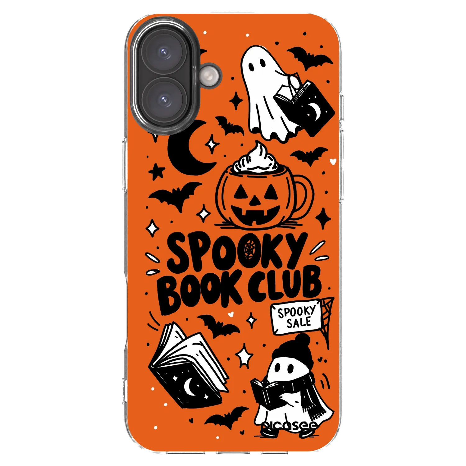 Picasee silikónový prehľadný obal pre Apple iPhone 16 Plus - Spooky book club