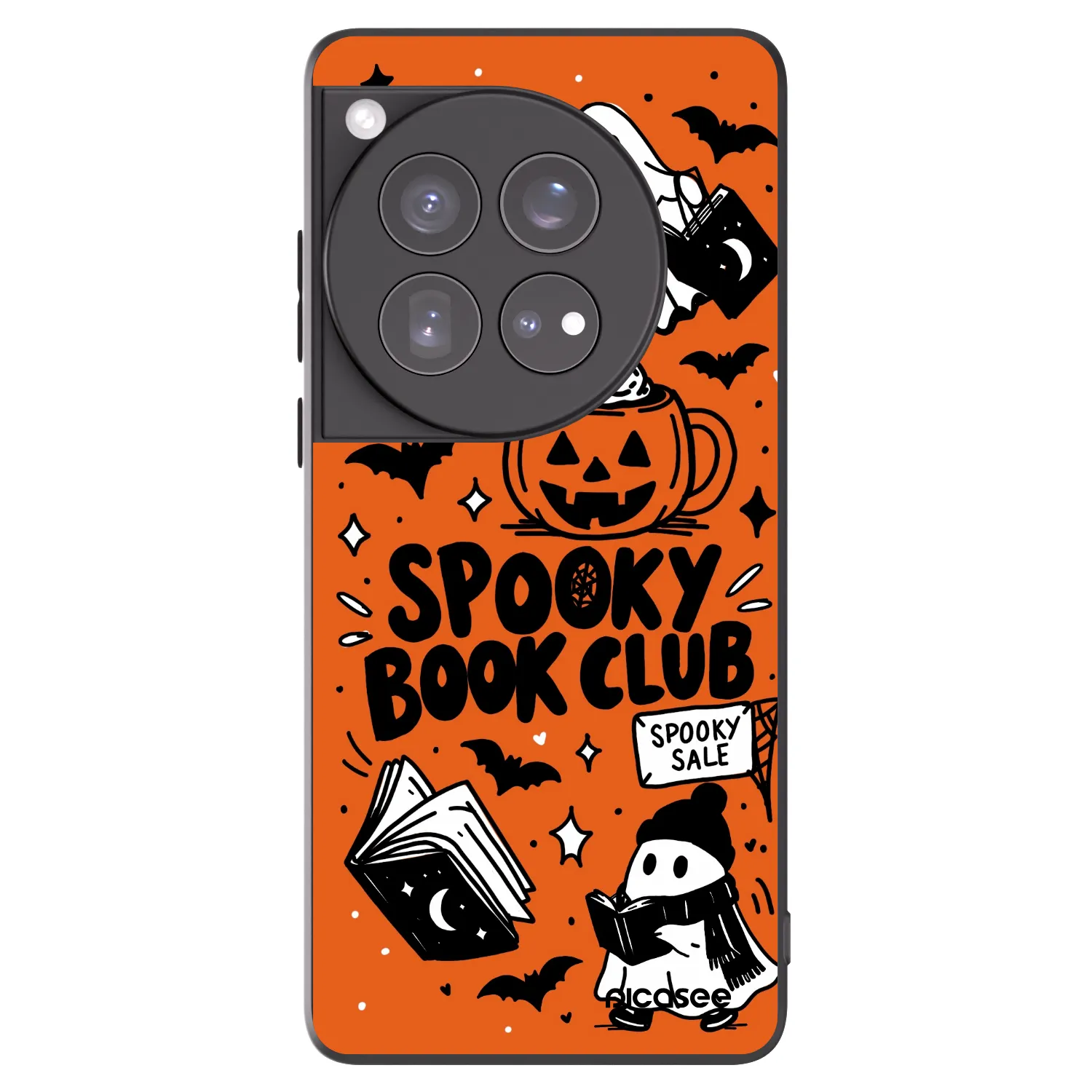 Picasee silikónový čierny obal pre OnePlus 12 5G - Spooky book club