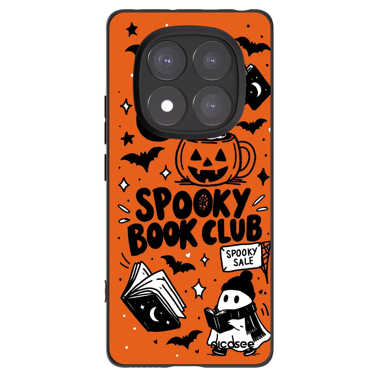 Picasee silikónový čierny obal pre Xiaomi Redmi Note 14 Pro+ 5G - Spooky book club