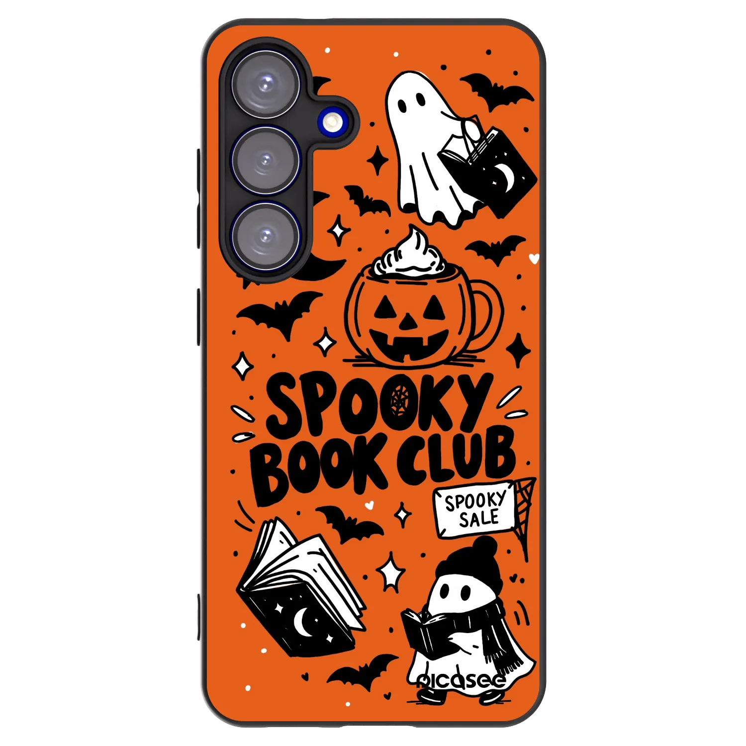 Picasee silikónový čierny obal pre Samsung Galaxy S25 5G - Spooky book club