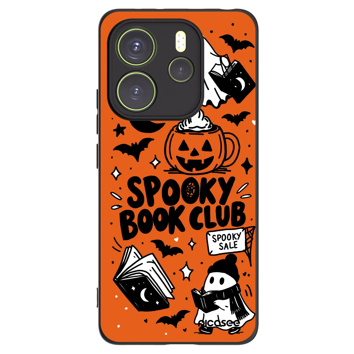 Picasee silikónový čierny obal pre Xiaomi Redmi Note 14 4G - Spooky book club