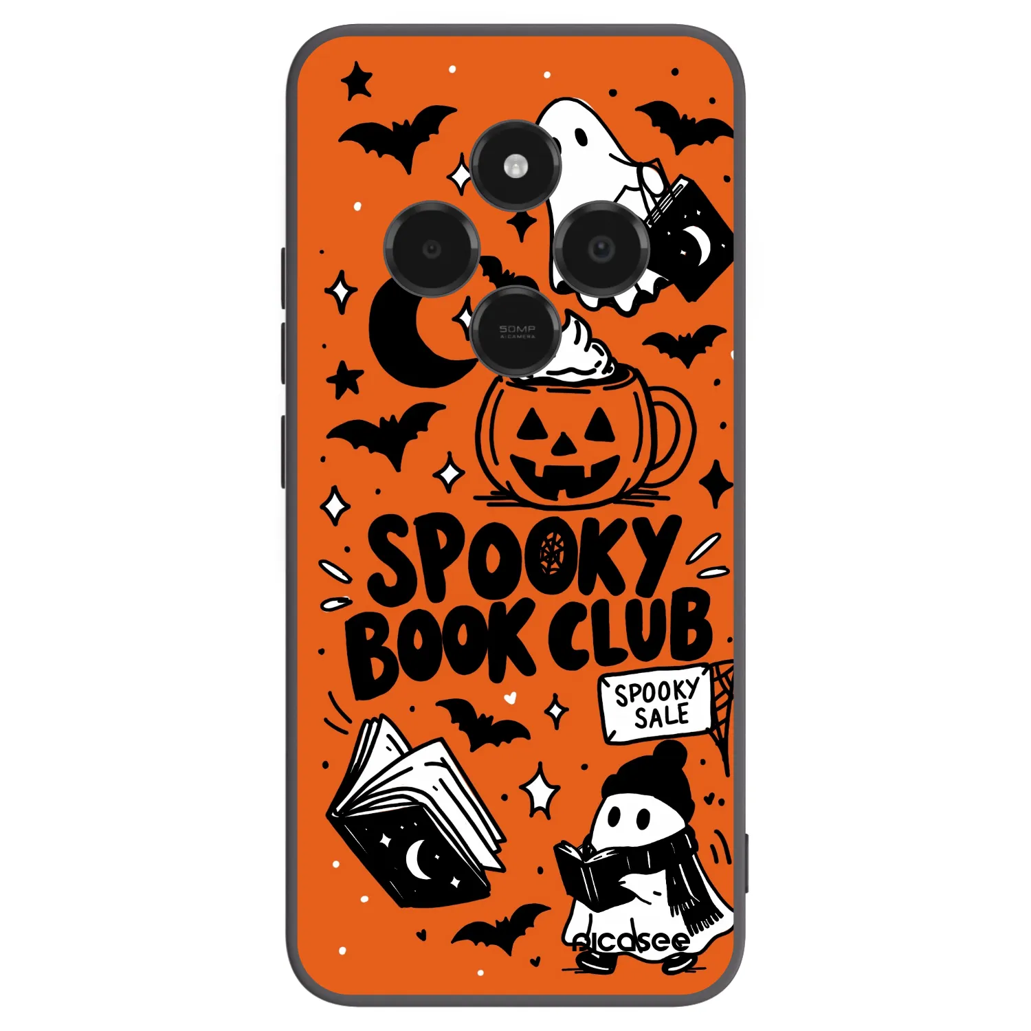 Picasee silikónový čierny obal pre Xiaomi Poco C75 - Spooky book club