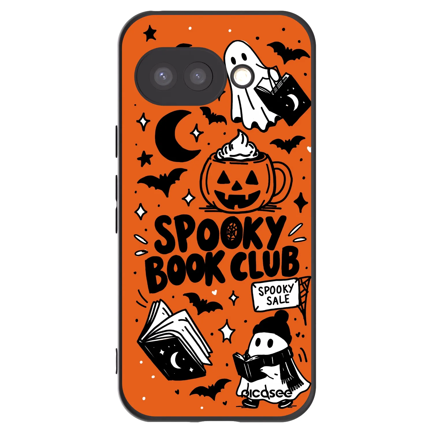 Picasee silikónový čierny obal pre Google Pixel 9a - Spooky book club