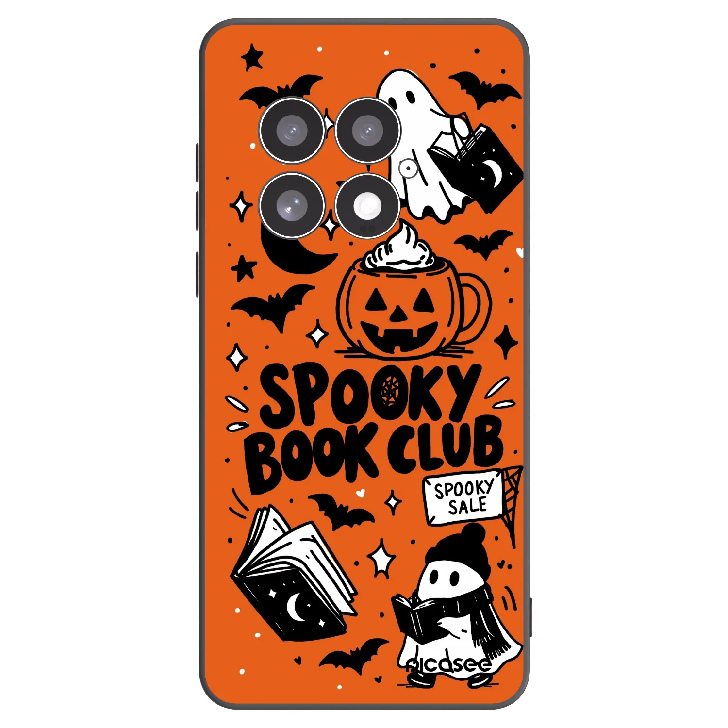 Picasee silikónový čierny obal pre OnePlus 13 5G - Spooky book club