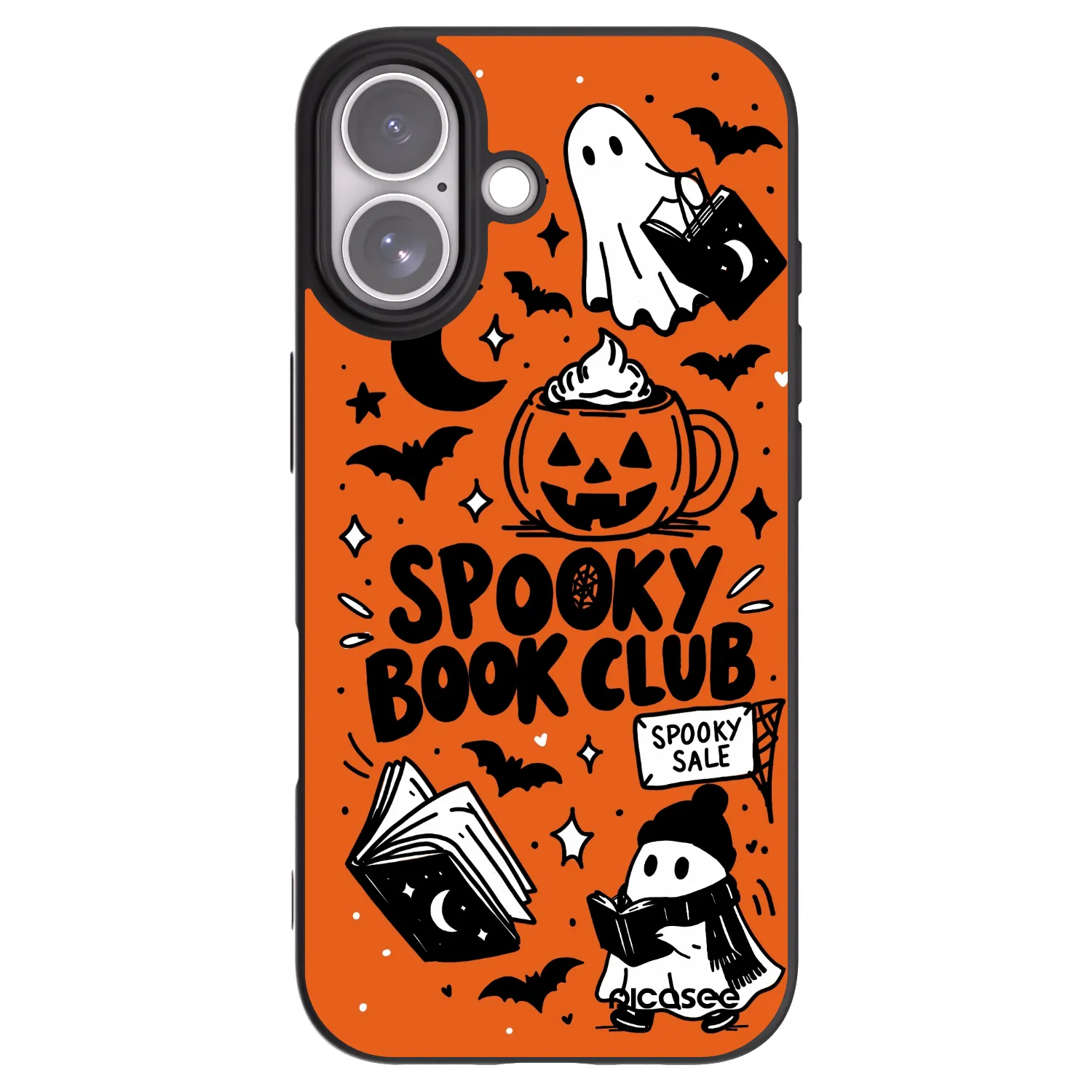 Picasee silikónový čierny obal pre Apple iPhone 17 - Spooky book club