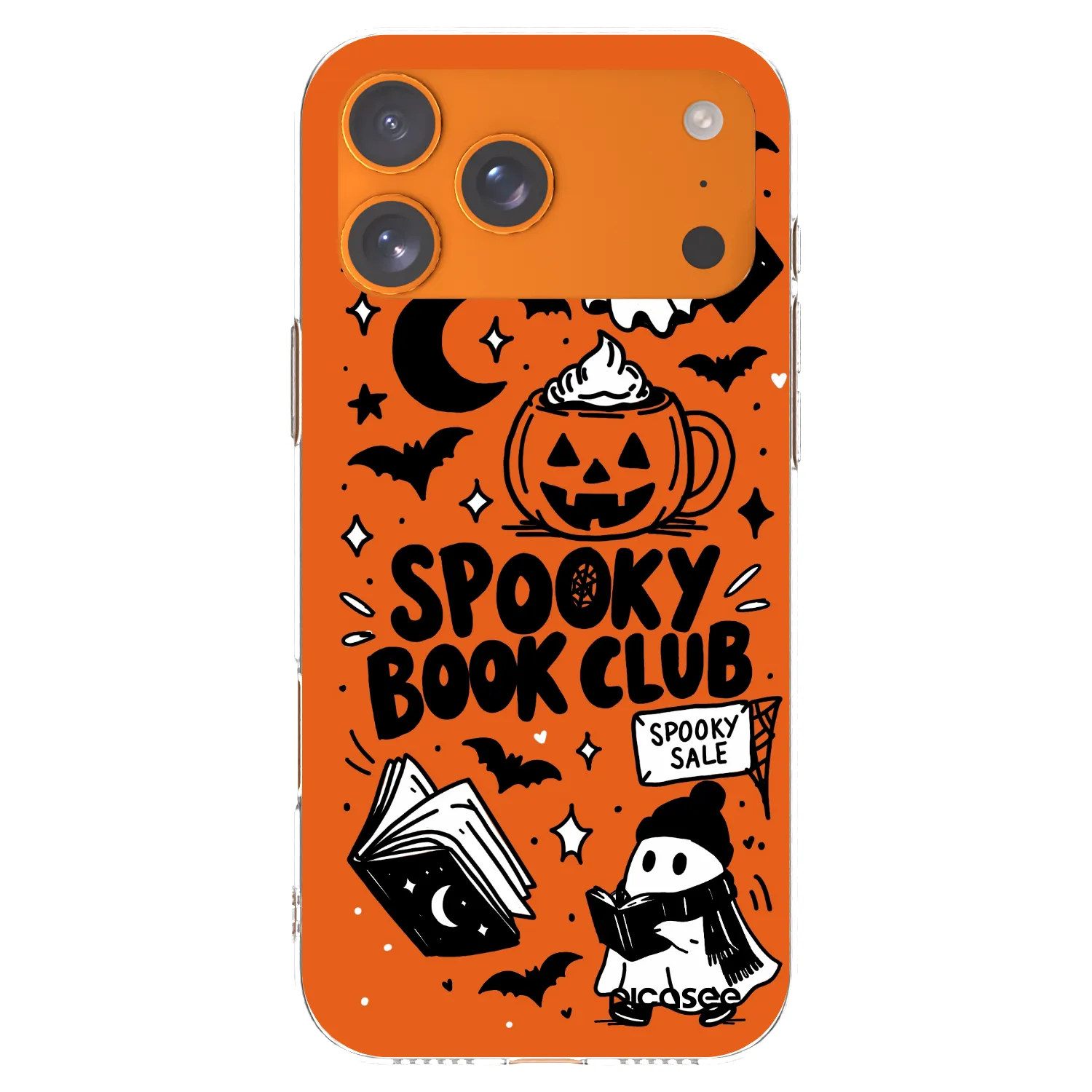 Picasee silikónový prehľadný obal pre Apple iPhone 17 Pro Max - Spooky book club