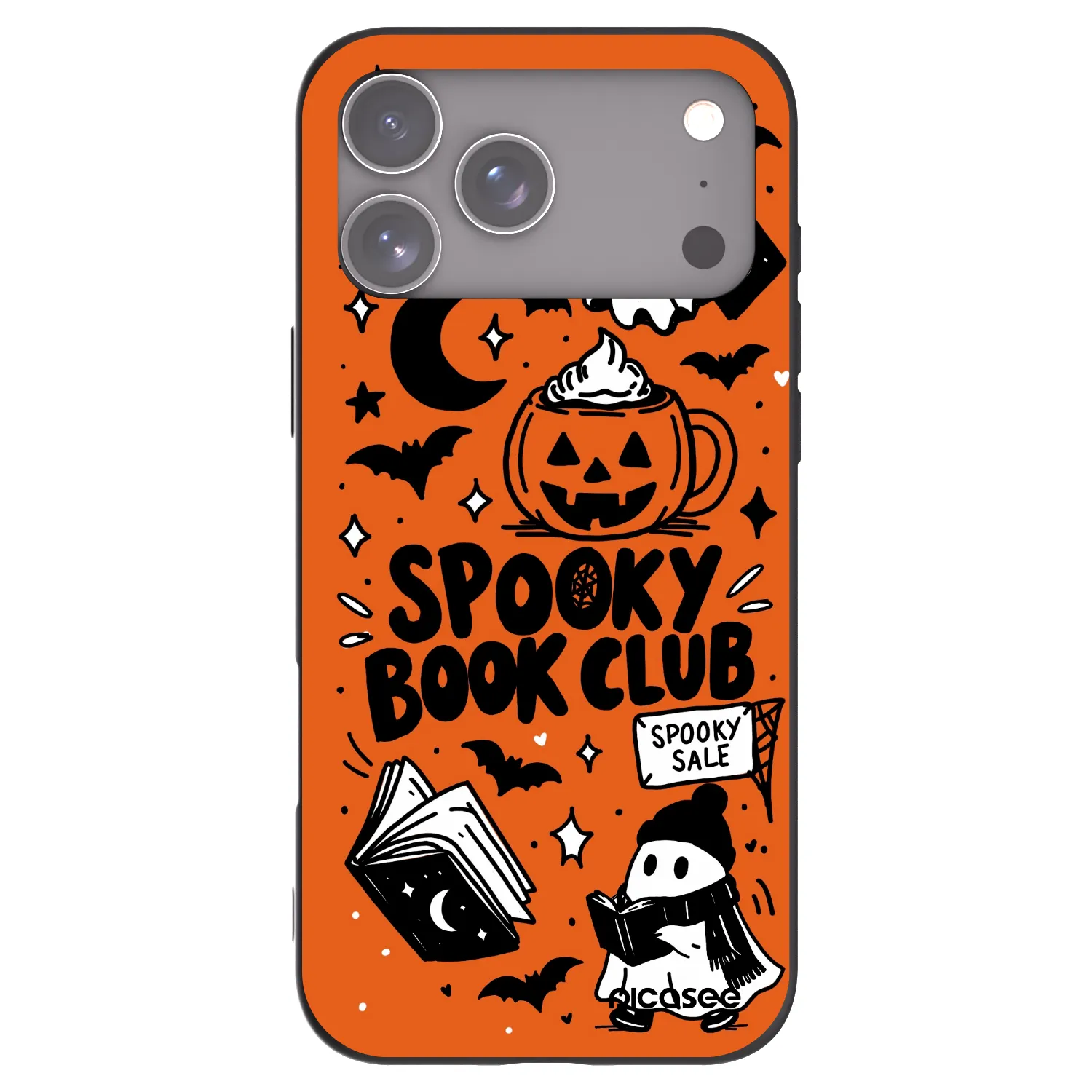 Picasee silikónový čierny obal pre Apple iPhone 17 Pro Max - Spooky book club