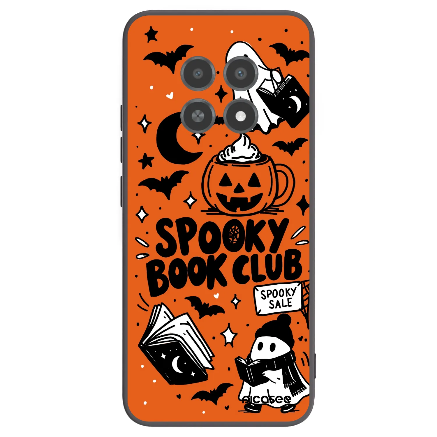 Picasee silikónový čierny obal pre Realme 12X - Spooky book club