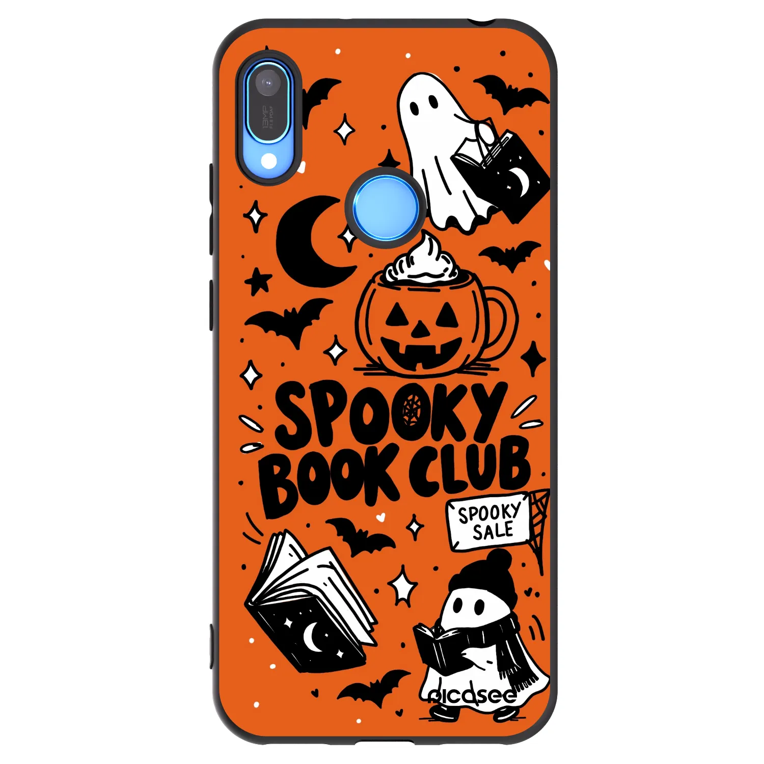 Picasee silikónový čierny obal pre Huawei Y6 2019 - Spooky book club