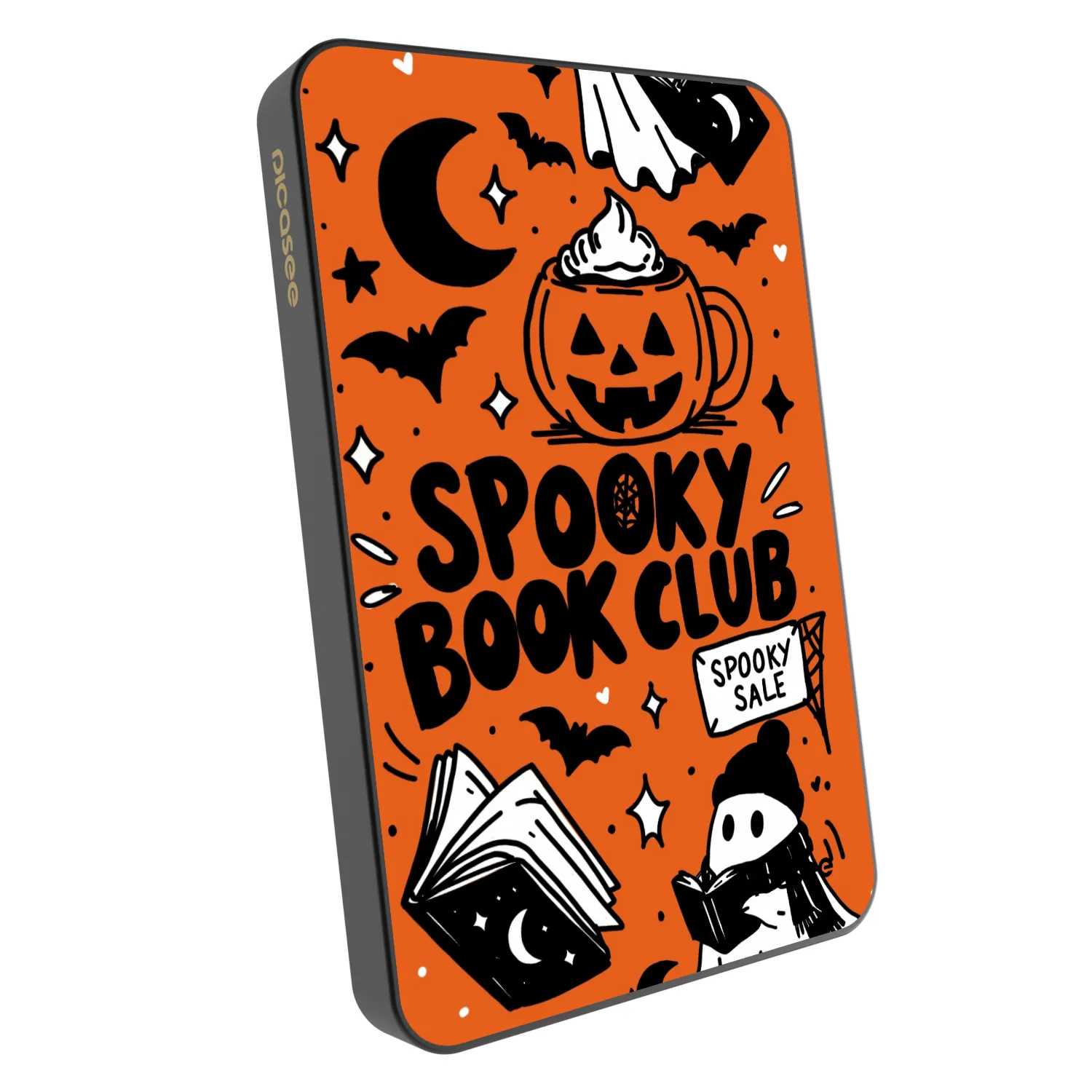 Picasee Powerbanka s MagSafe 5 000 mAh Šedá - Spooky book club