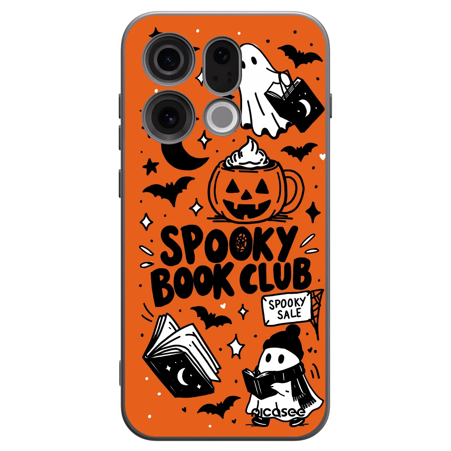 Picasee silikónový čierny obal pre OPPO Find X9 - Spooky book club