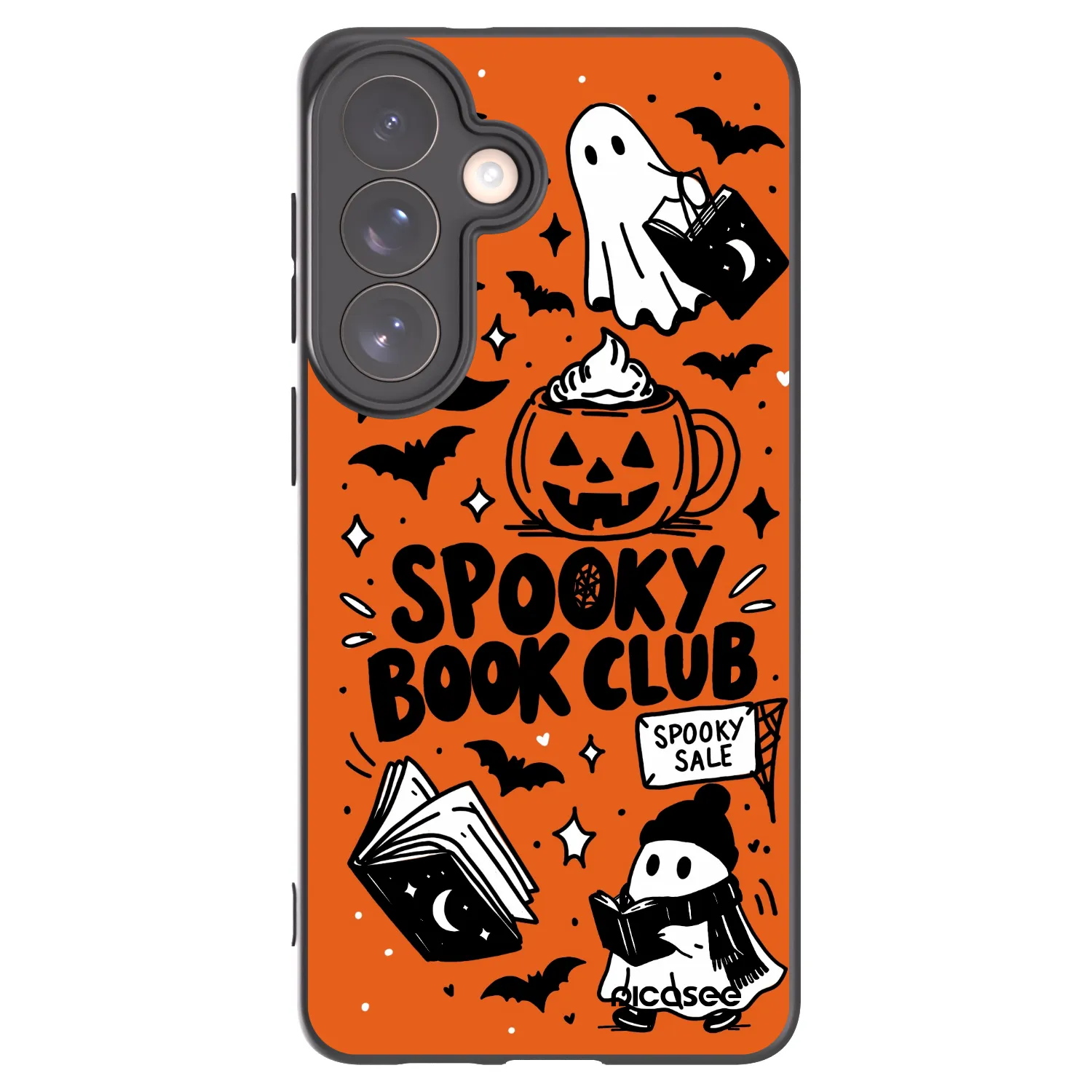 Picasee silikónový čierny obal pre Samsung Galaxy S26+ - Spooky book club