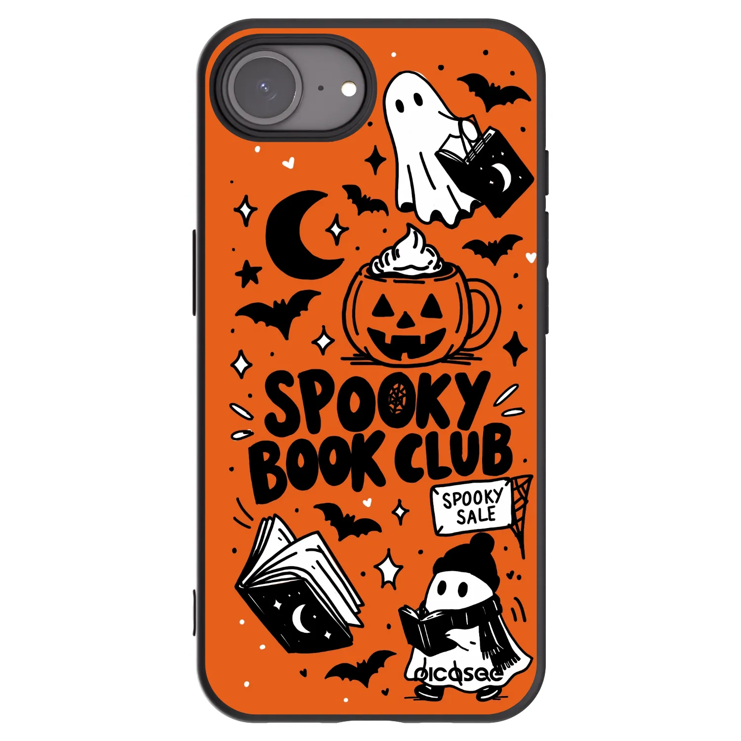 Picasee silikónový čierny obal pre Apple iPhone 17e - Spooky book club