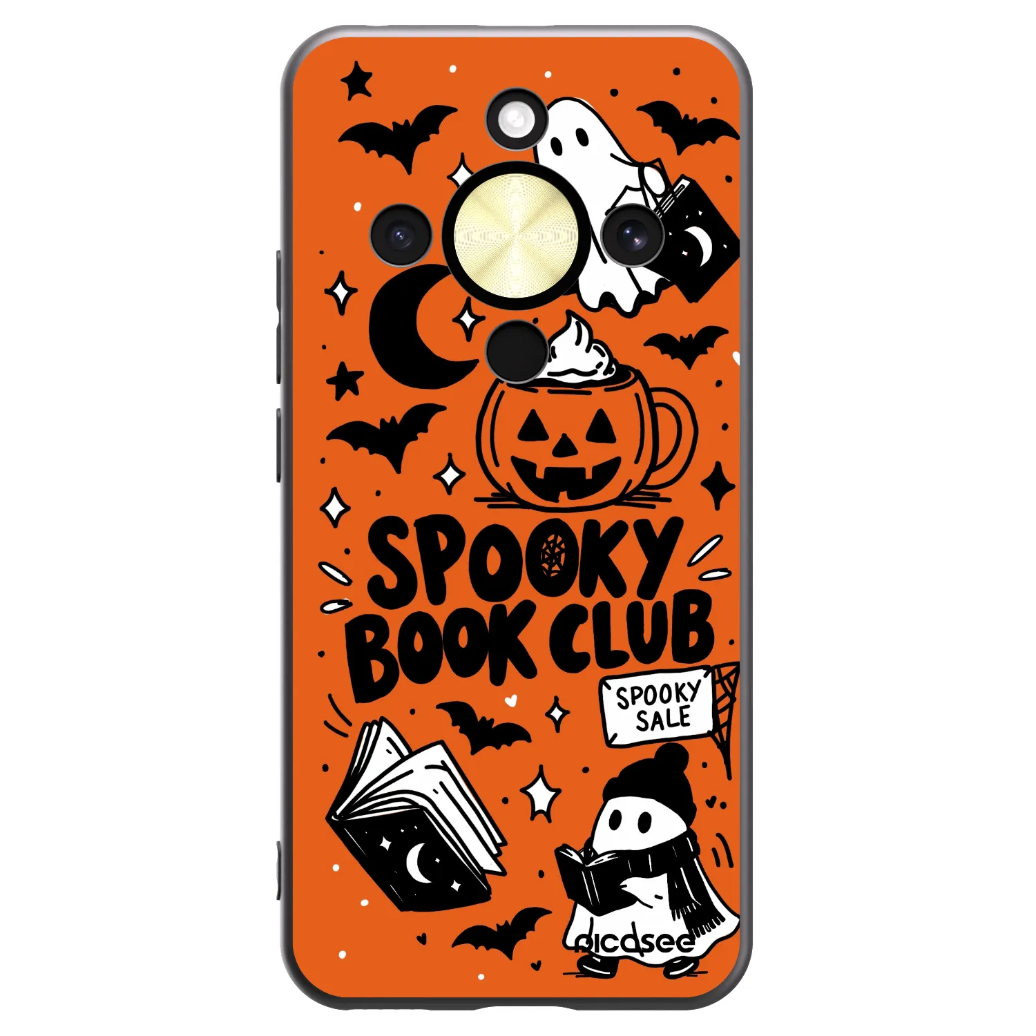Picasee silikónový čierny obal pre Honor Magic8 Lite 5G - Spooky book club