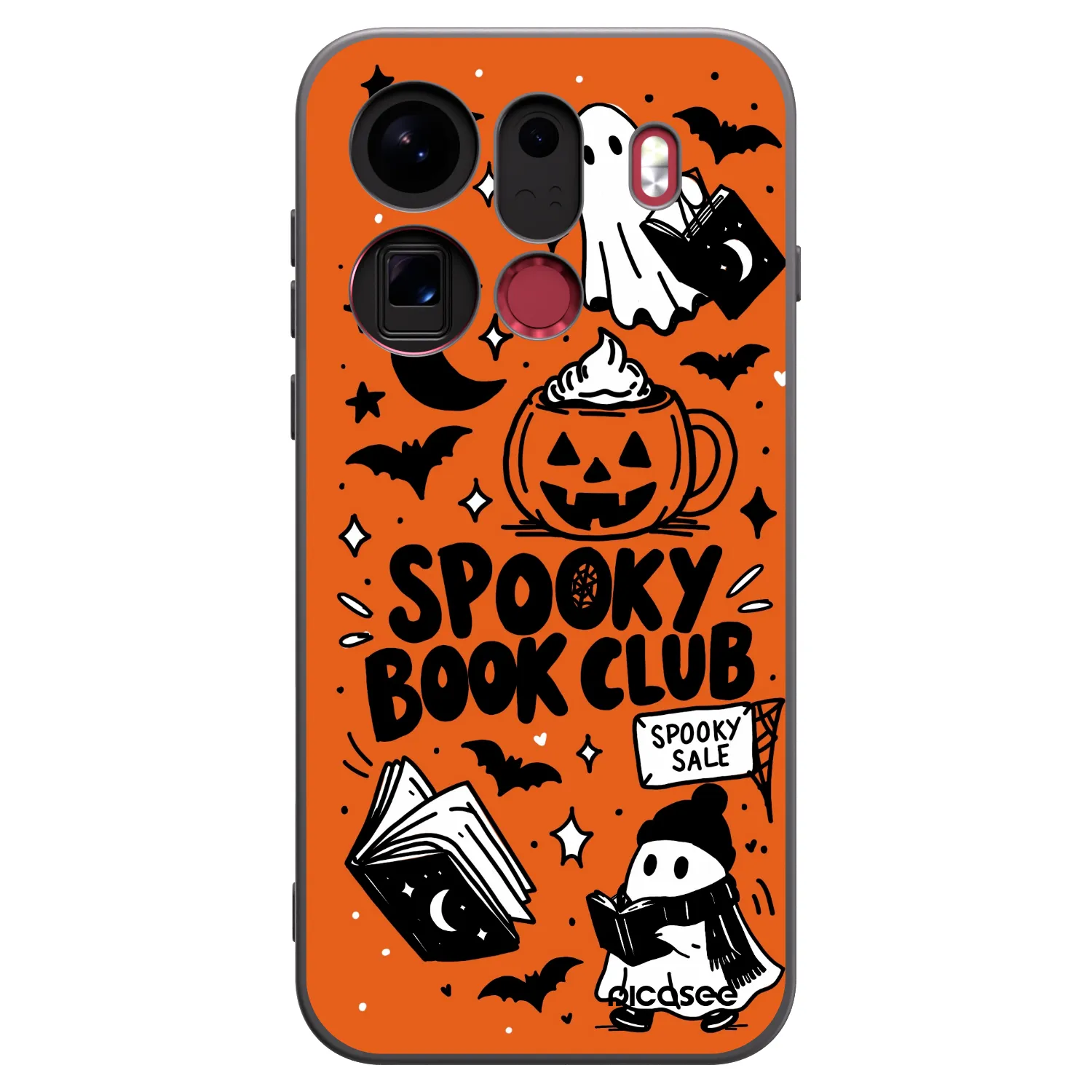 Picasee silikónový čierny obal pre OPPO Find X9 Pro - Spooky book club