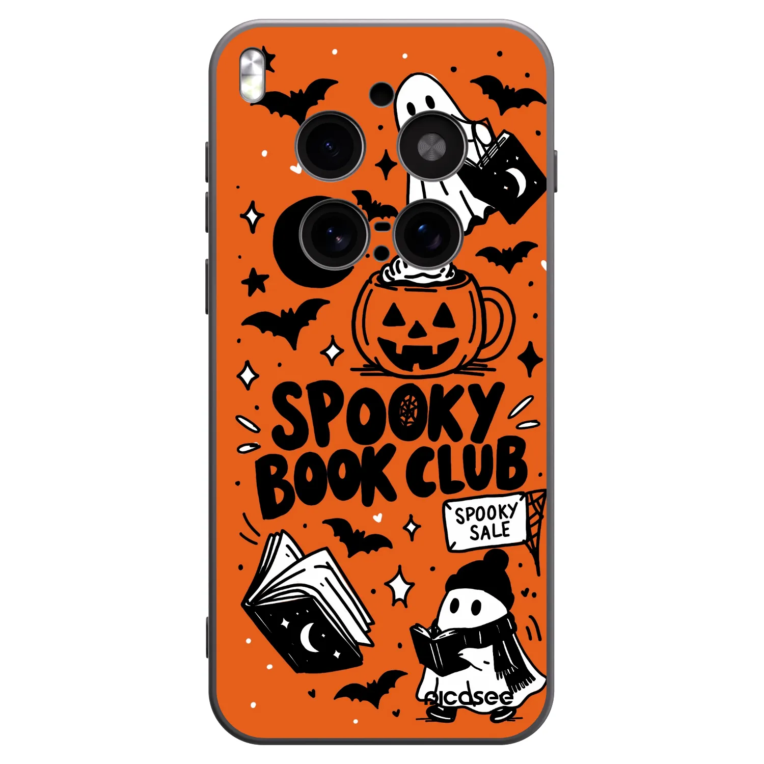 Picasee silikónový čierny obal pre Vivo X300 Pro - Spooky book club