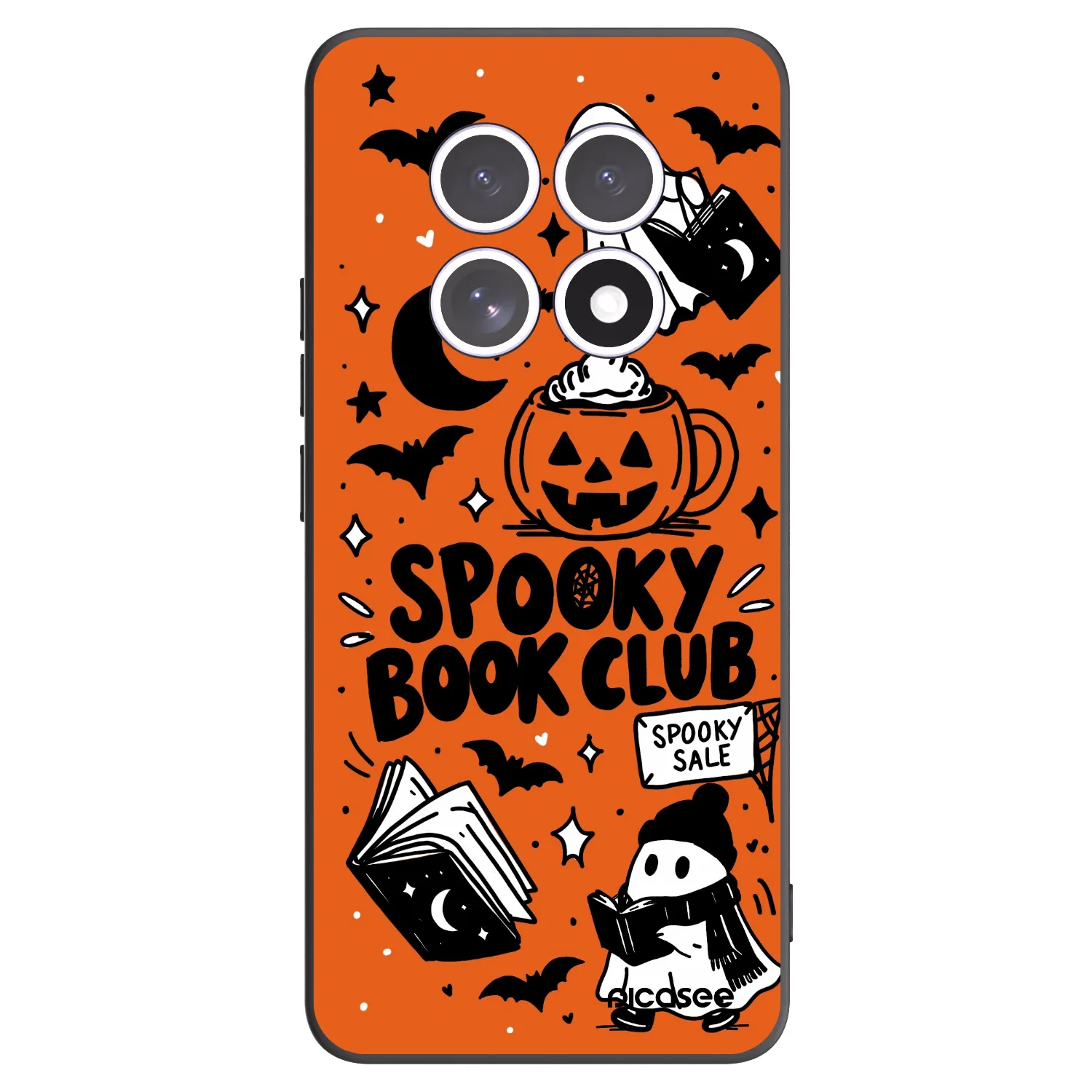 Picasee silikónový čierny obal pre Xiaomi Redmi Note 15 5G - Spooky book club