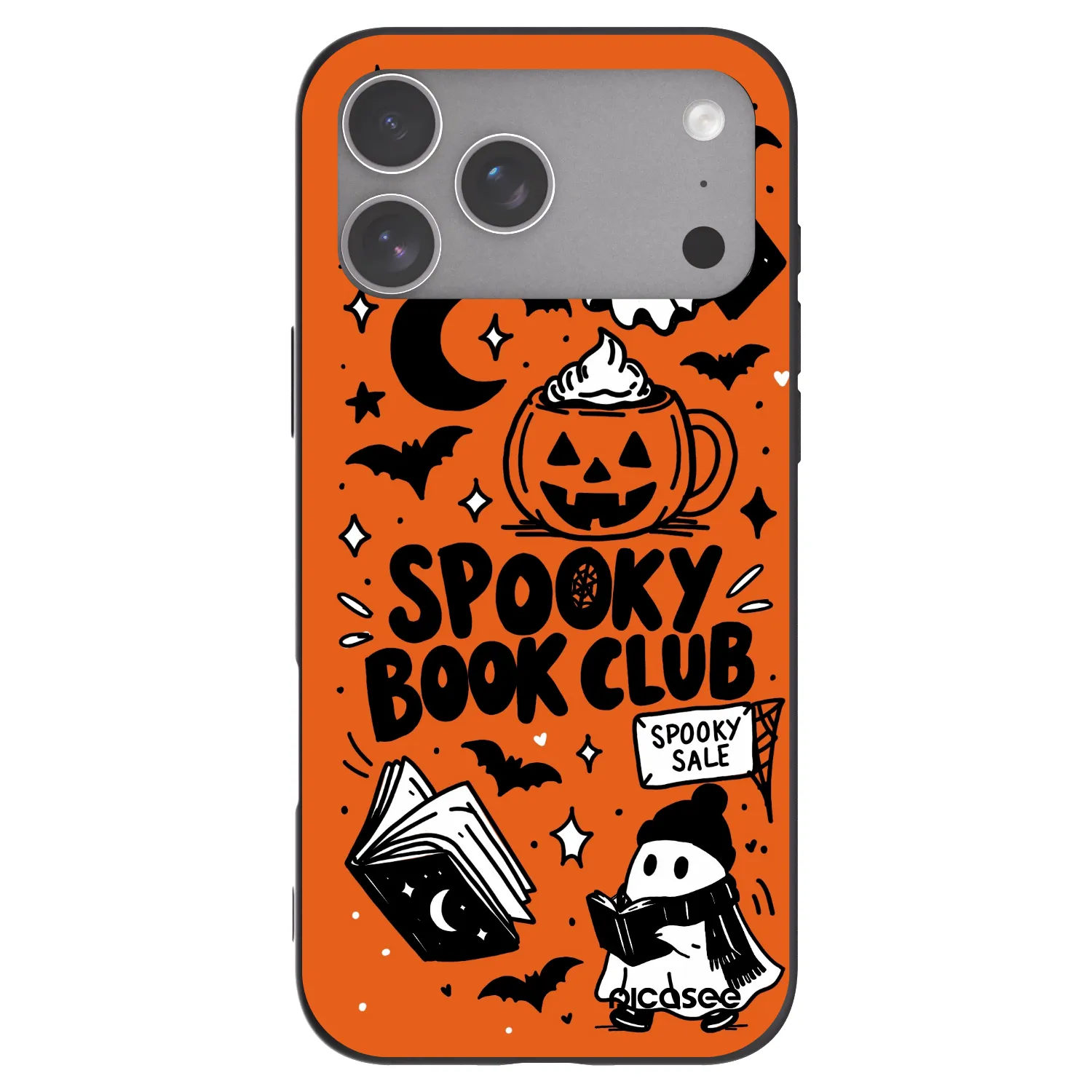 Picasee silikónový čierny obal pre Apple iPhone 18 Pro Max - Spooky book club