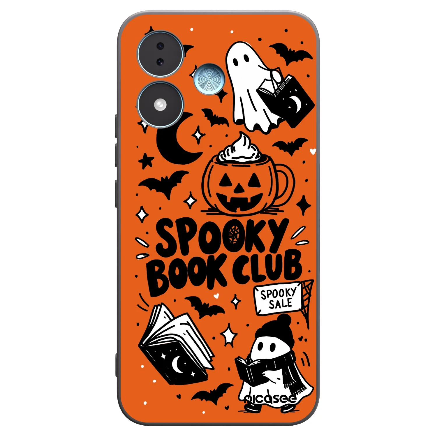 Picasee silikónový čierny obal pre Xiaomi Redmi Note 17 5G - Spooky book club