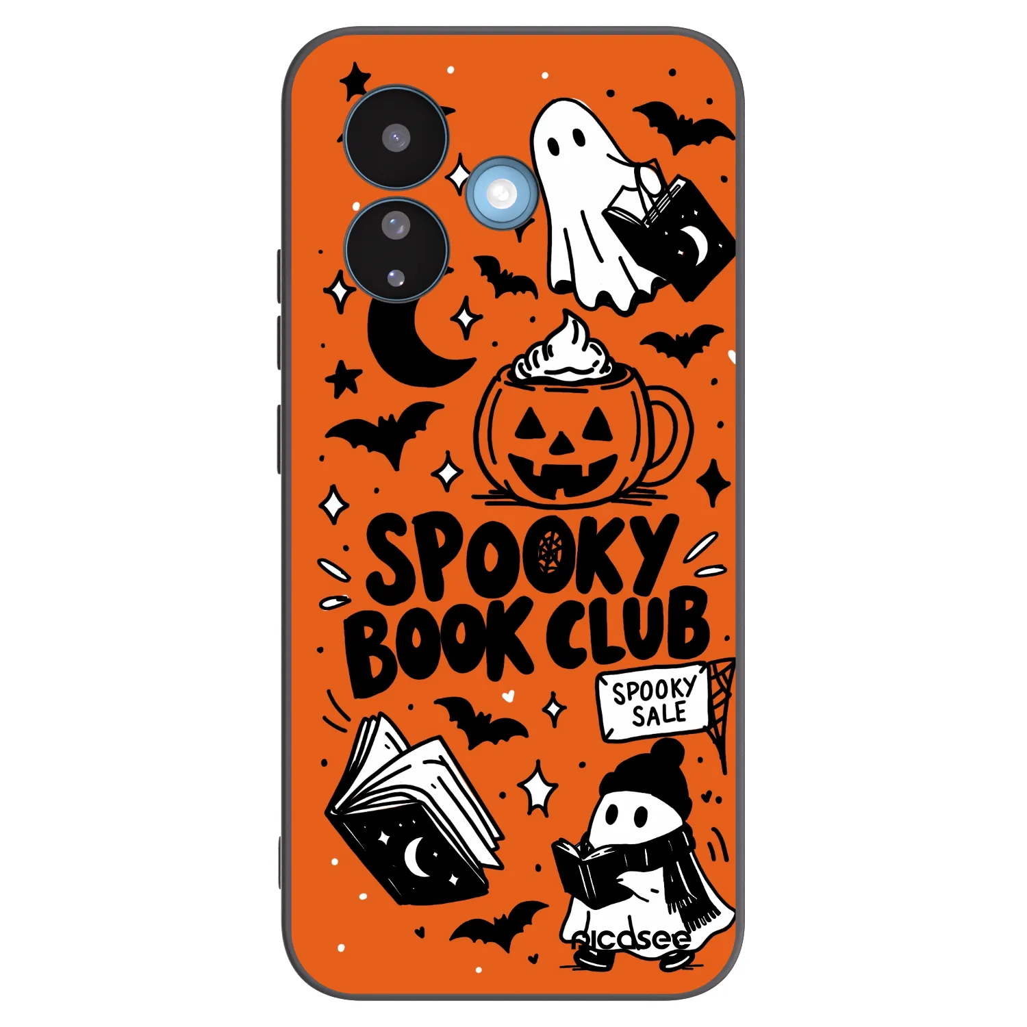 Picasee silikónový čierny obal pre Xiaomi Redmi Note 17 Pro 5G - Spooky book club