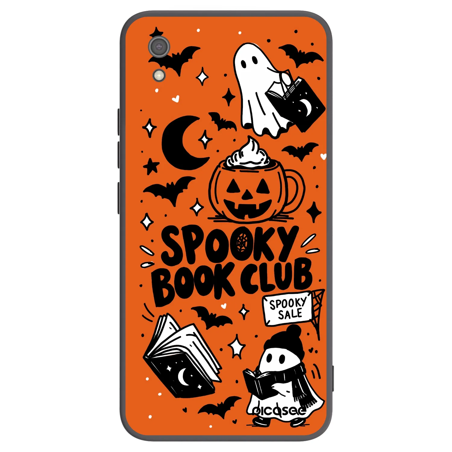 Picasee silikónový čierny obal pre Xiaomi Redmi 7A - Spooky book club