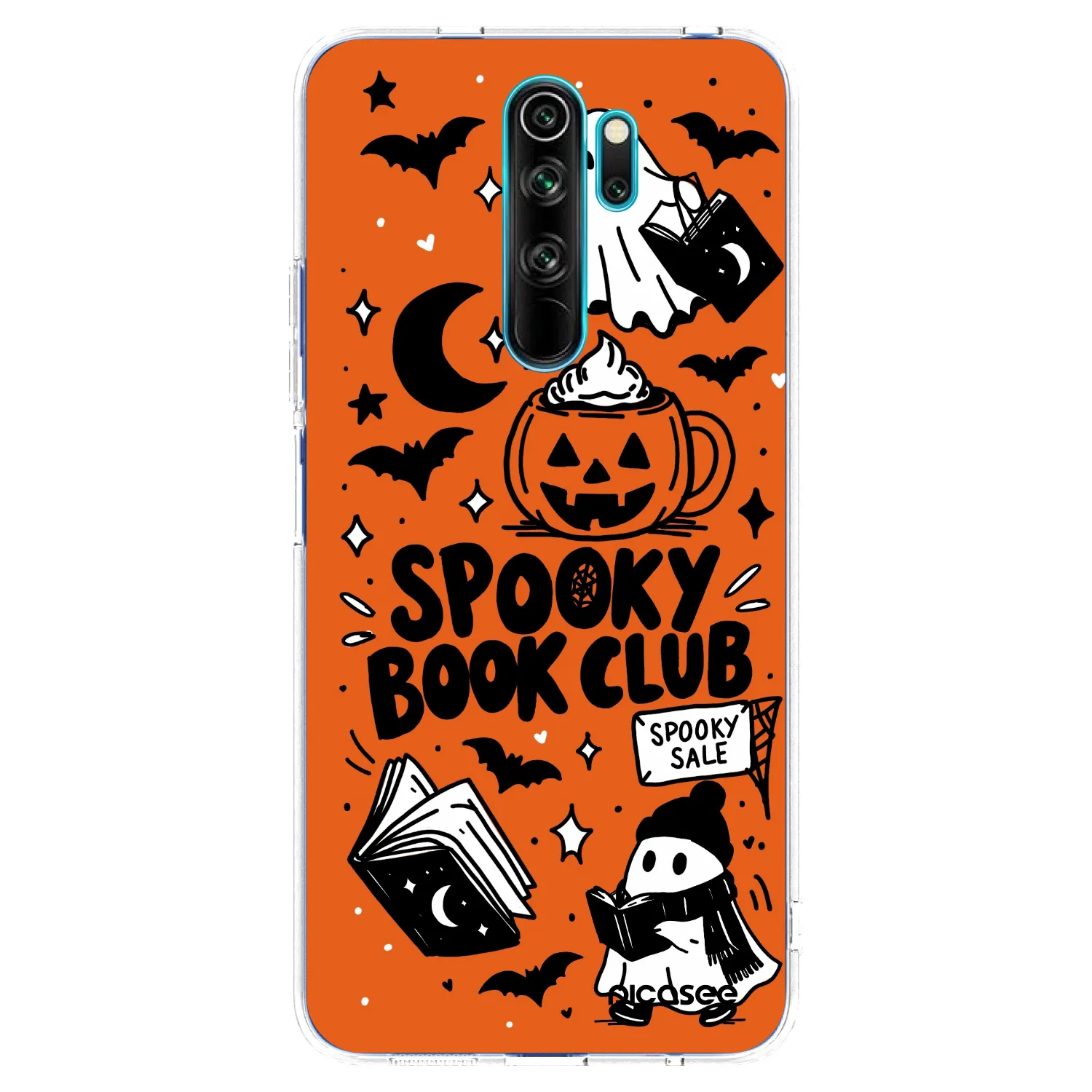 Picasee silikónový prehľadný obal pre Xiaomi Redmi Note 8 Pro - Spooky book club