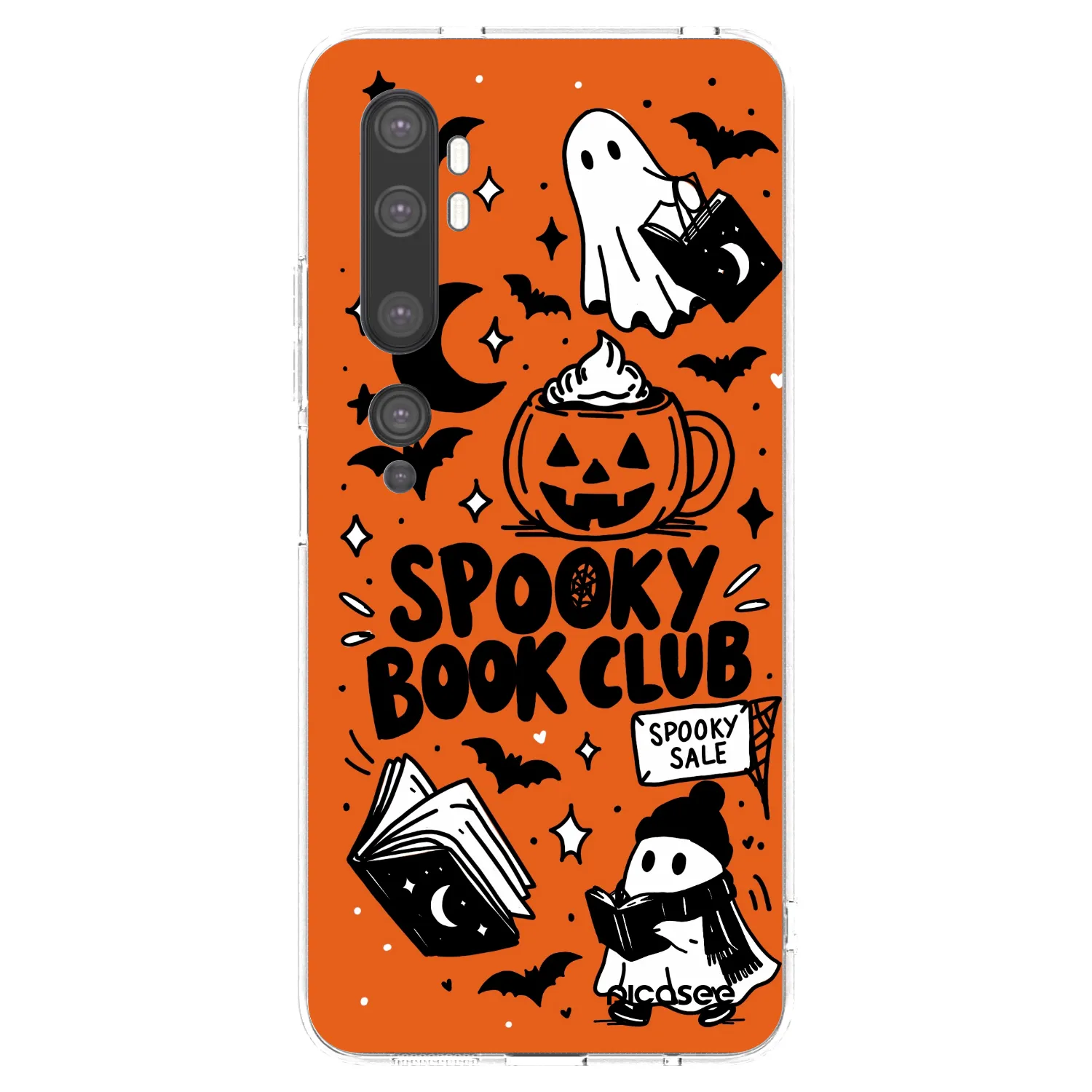 Picasee silikónový prehľadný obal pre Xiaomi Mi Note 10 (Pro) - Spooky book club