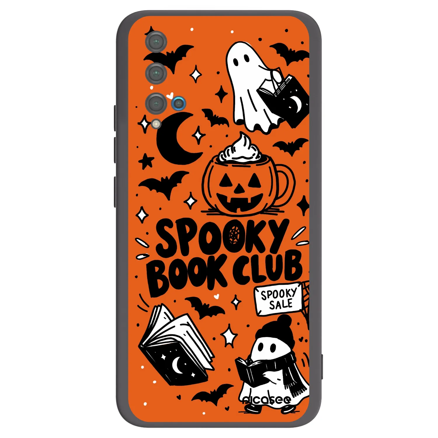 Picasee silikónový čierny obal pre Huawei Nova 5T - Spooky book club