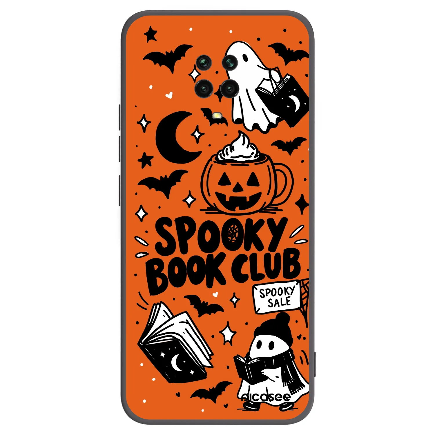 Picasee silikónový čierny obal pre Xiaomi Redmi Note 9 Pro - Spooky book club