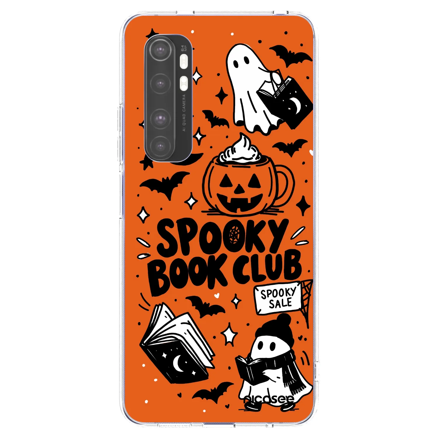 Picasee silikónový prehľadný obal pre Xiaomi Mi Note 10 Lite - Spooky book club