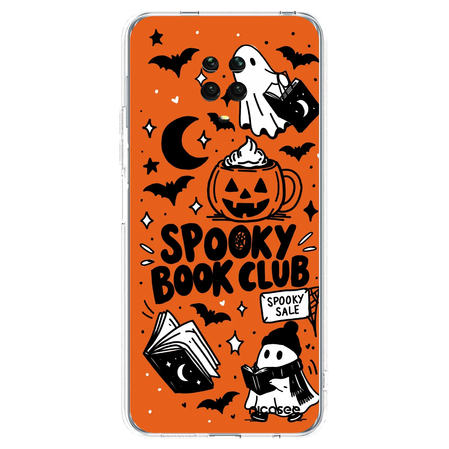 Picasee silikónový prehľadný obal pre Xiaomi Redmi Note 9S - Spooky book club