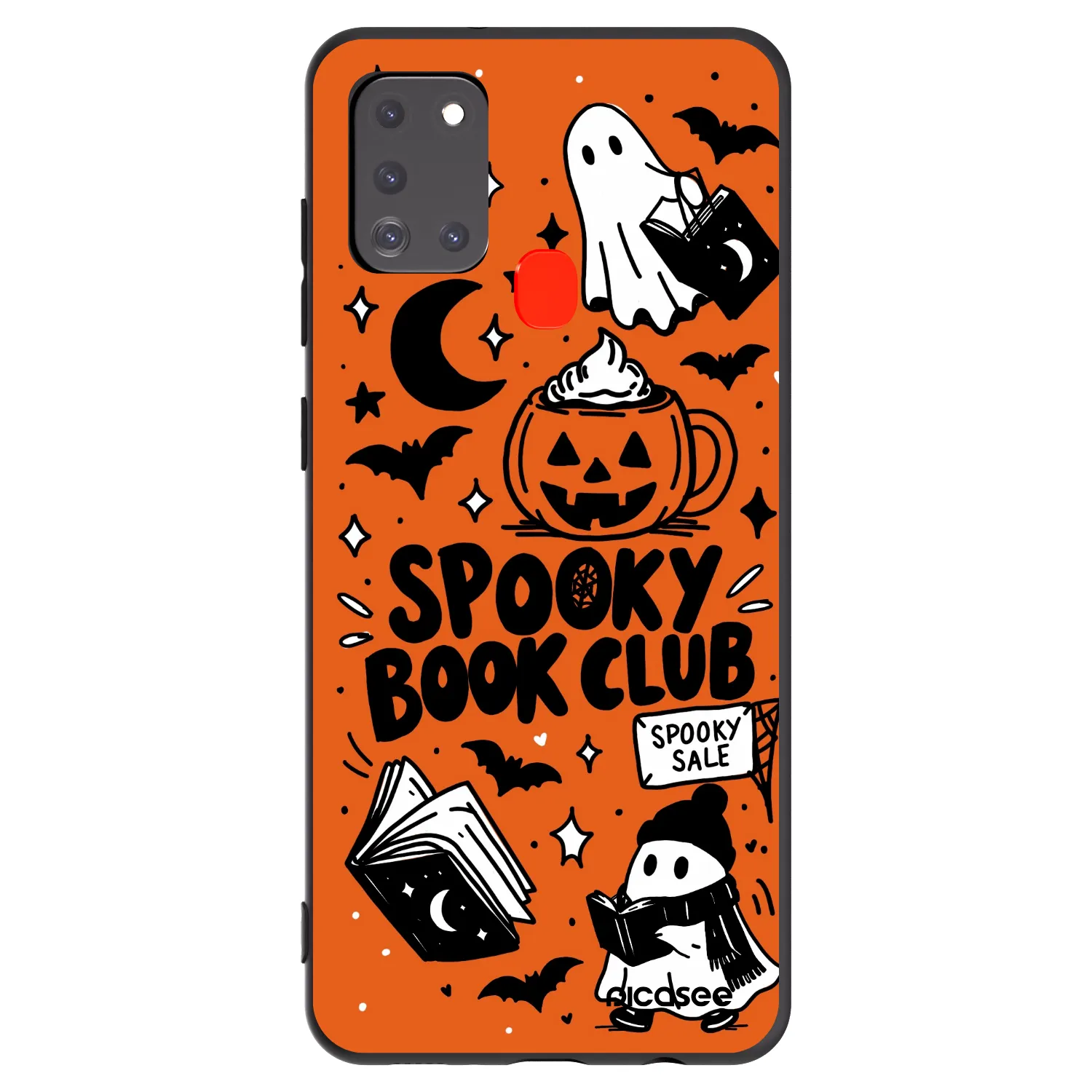 Picasee silikónový čierny obal pre Samsung Galaxy A21s - Spooky book club
