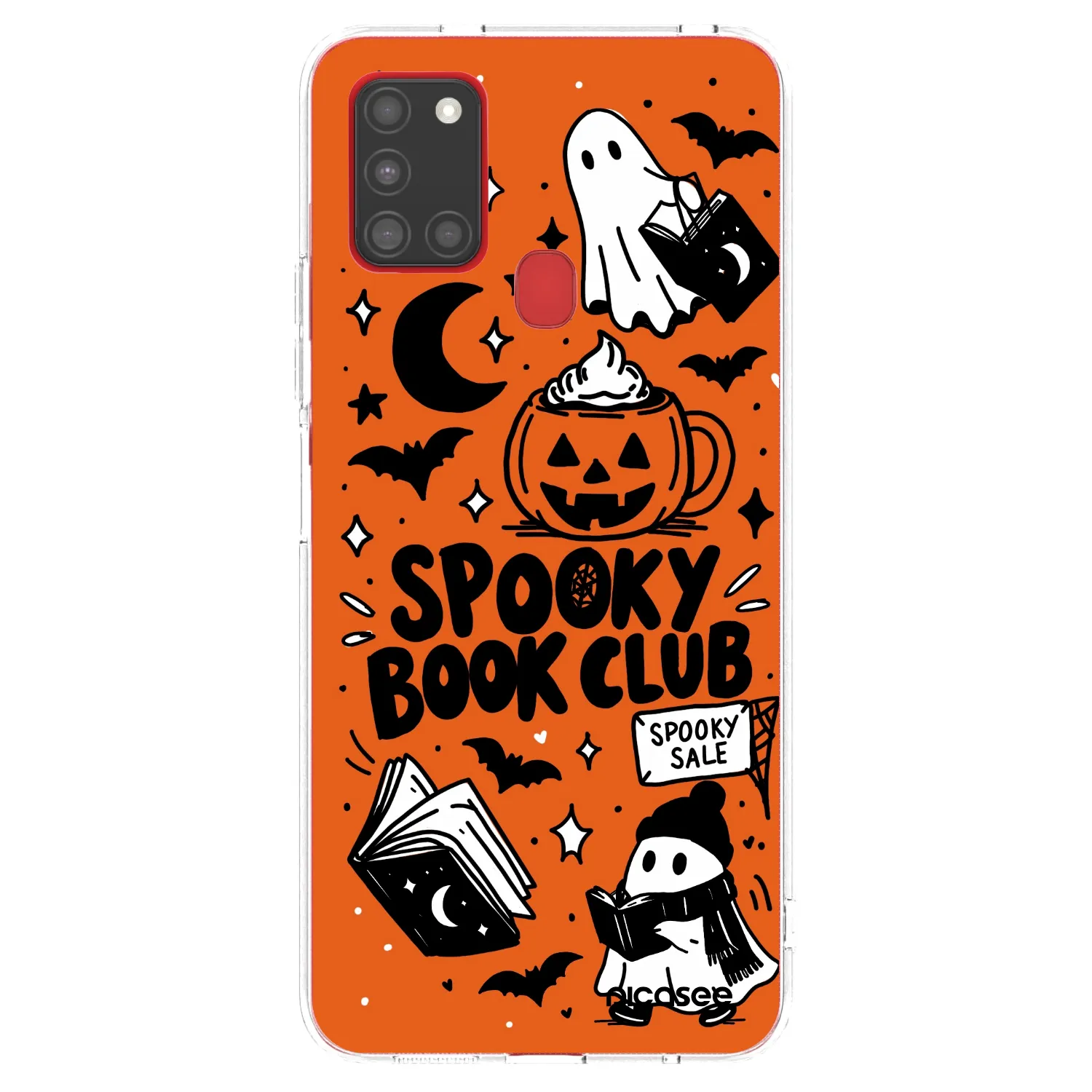 Picasee silikónový prehľadný obal pre Samsung Galaxy A21s - Spooky book club