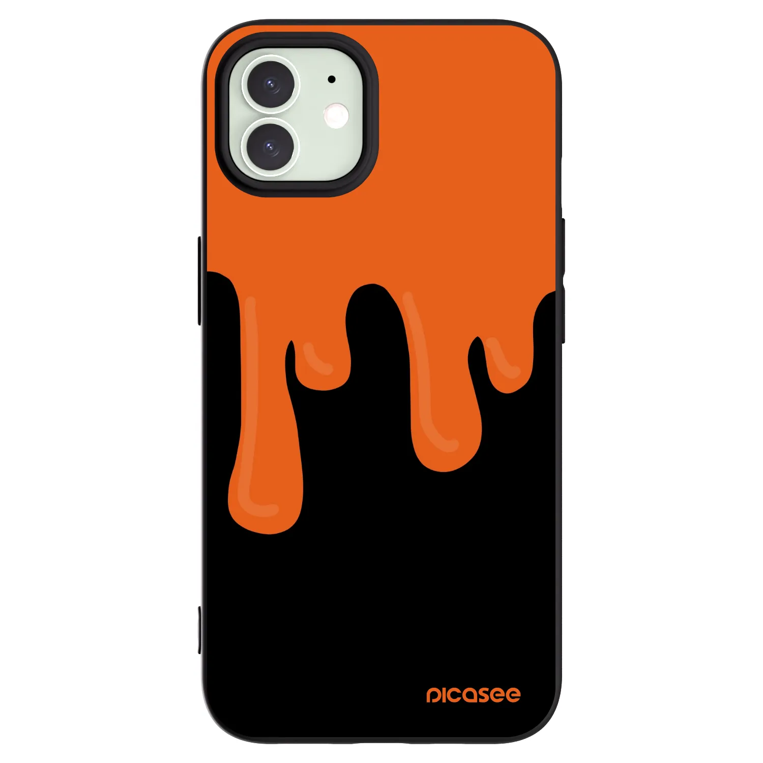 Picasee silikónový čierny obal pre Apple iPhone 12 - Orange spooky