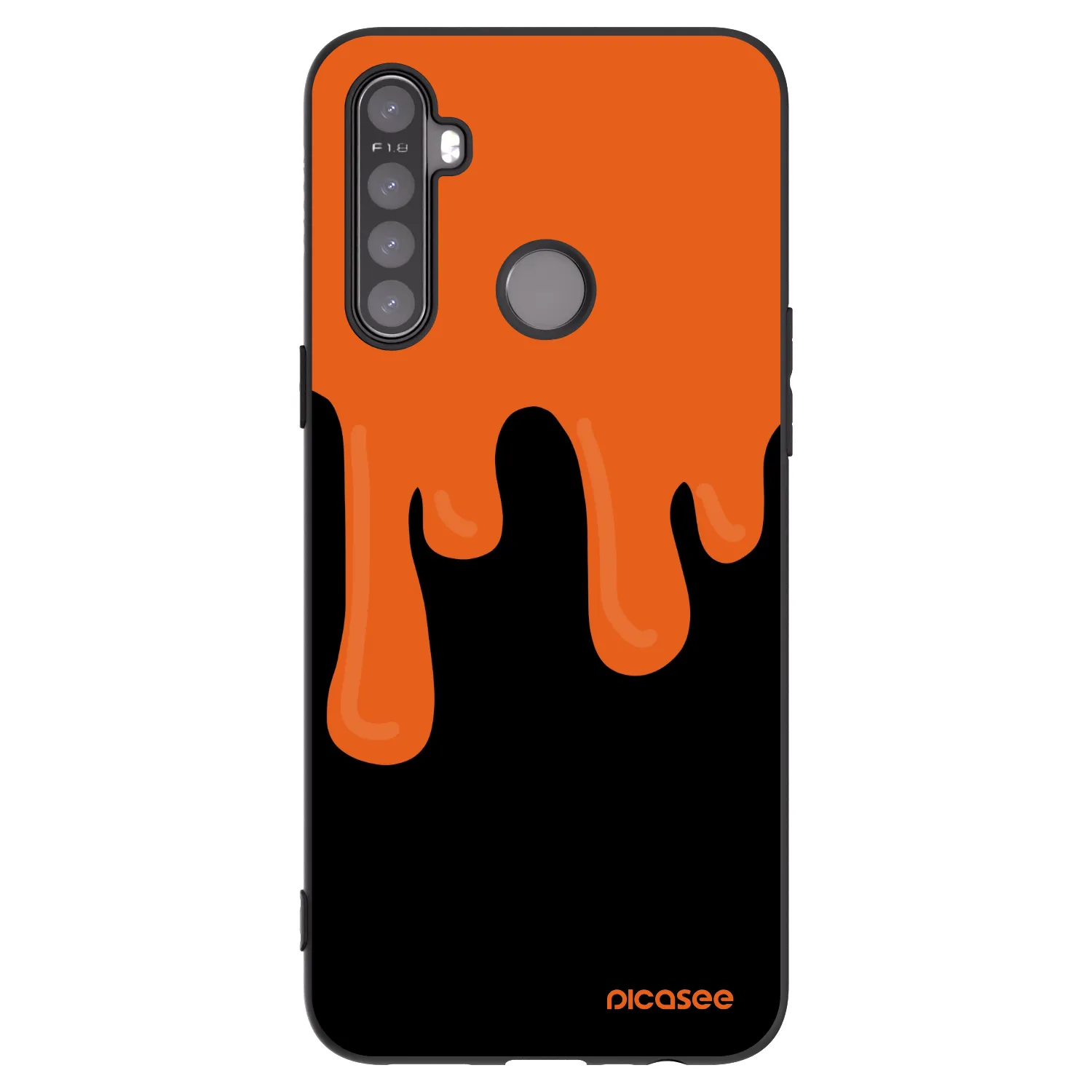 Picasee silikónový čierny obal pre Realme 6i - Orange spooky
