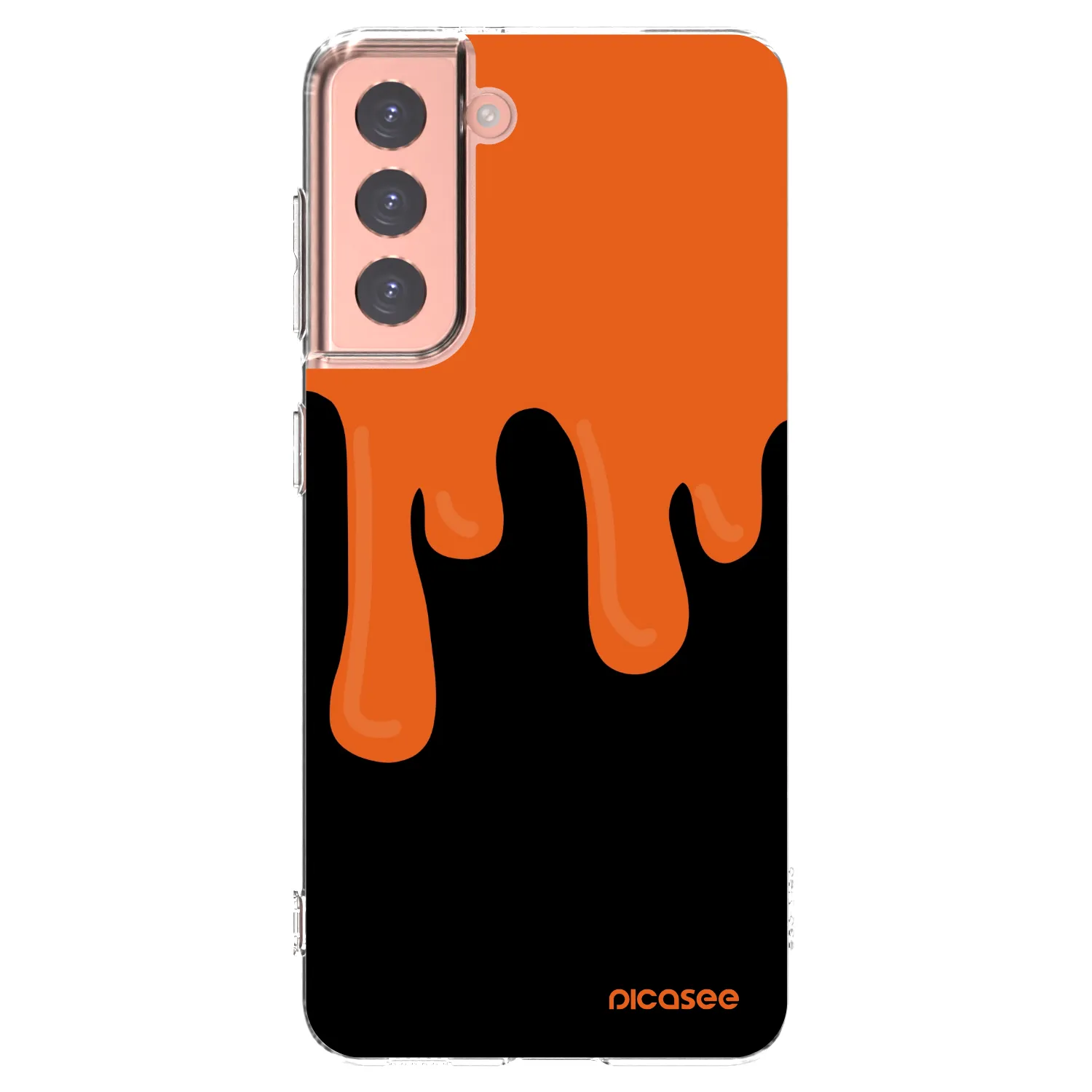 Picasee silikónový prehľadný obal pre Samsung Galaxy S21 5G G991B - Orange spooky