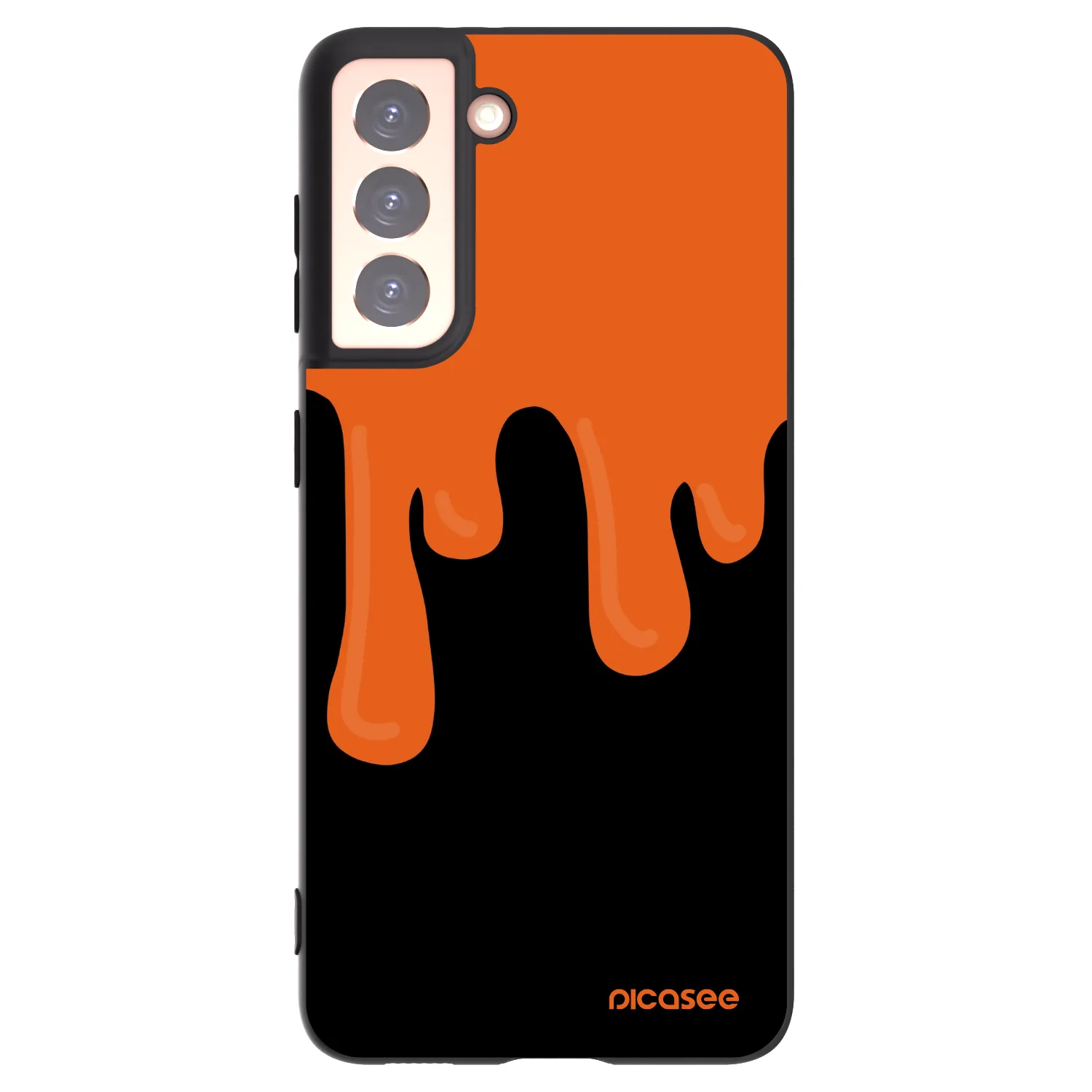 Picasee silikónový čierny obal pre Samsung Galaxy S21 5G G991B - Orange spooky